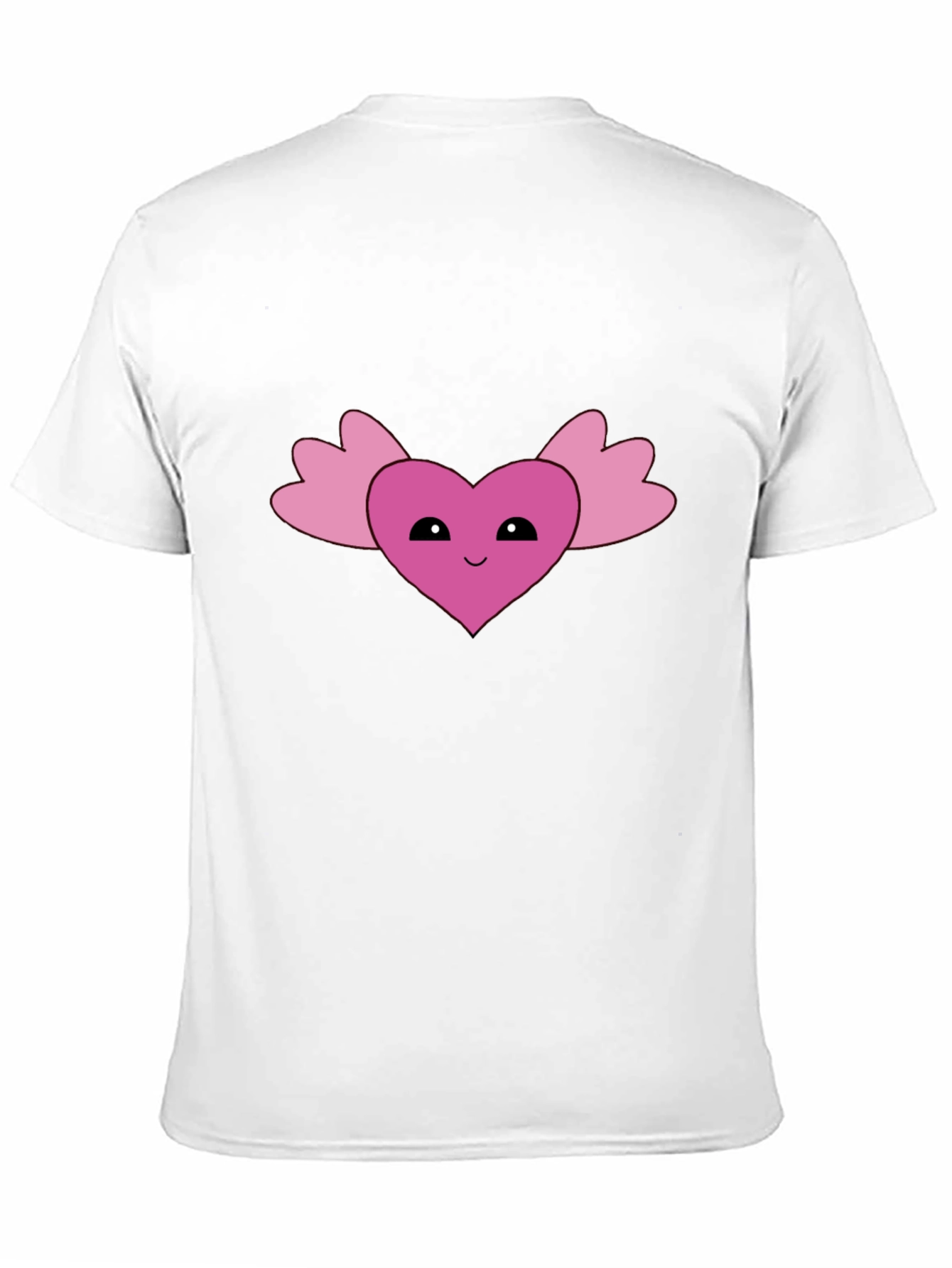 Cute Heart Wings Graphic Tee - Black Cotton T-Shirt