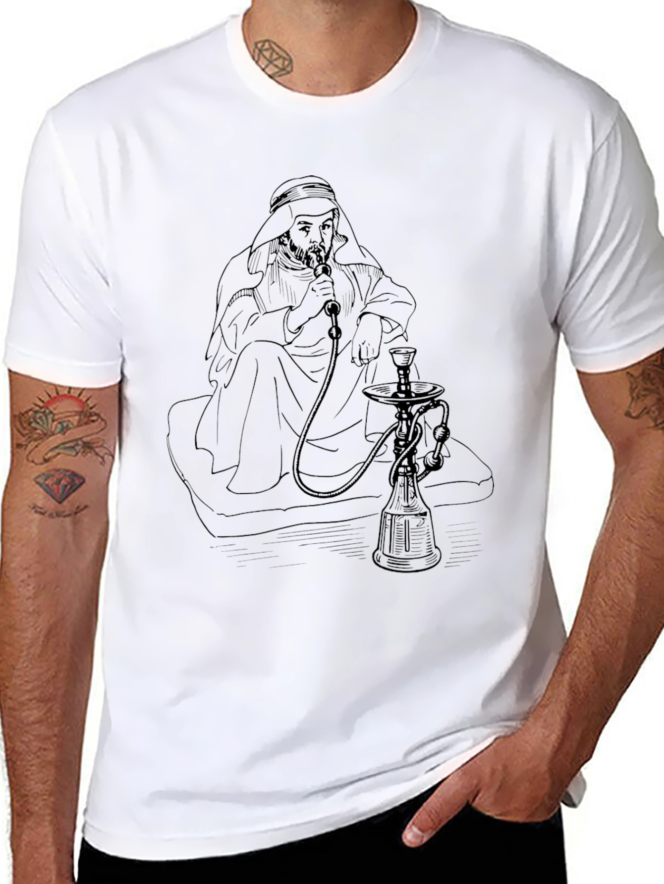 Hookah Man Graphic Tee - Relaxed Fit