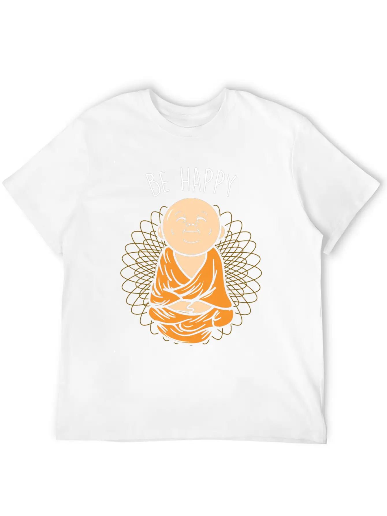Be Happy Zen Little Buddha Mandala Buddhist Unisex Casual T-Shirt – Clean Design For Daily Comfort