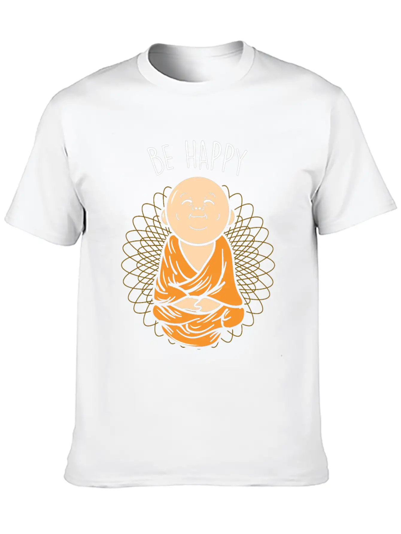 Be Happy Zen Little Buddha Mandala Buddhist Unisex Casual T-Shirt – Clean Design For Daily Comfort