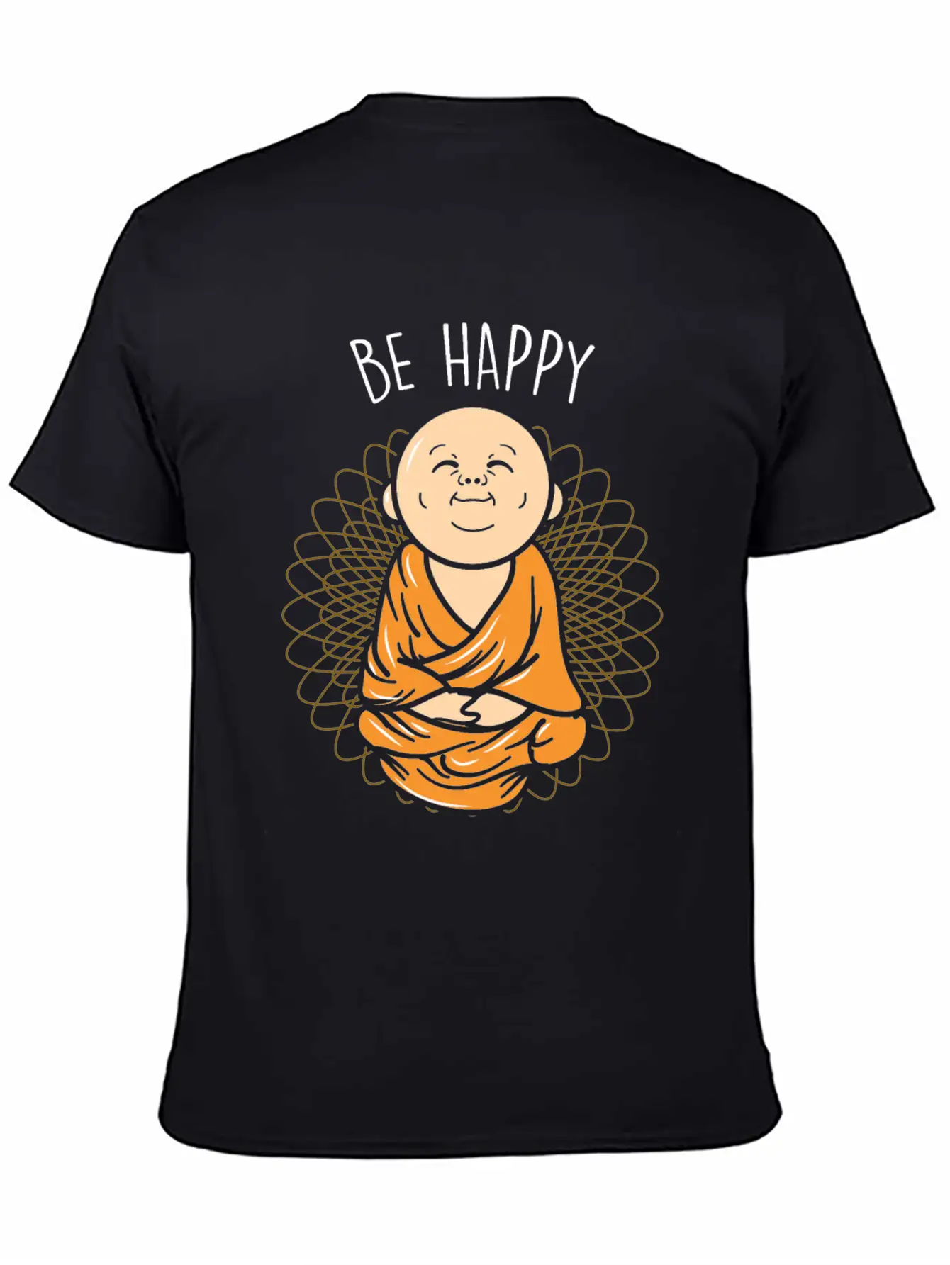 Be Happy Zen Little Buddha Mandala Buddhist Unisex Casual T-Shirt – Clean Design For Daily Comfort