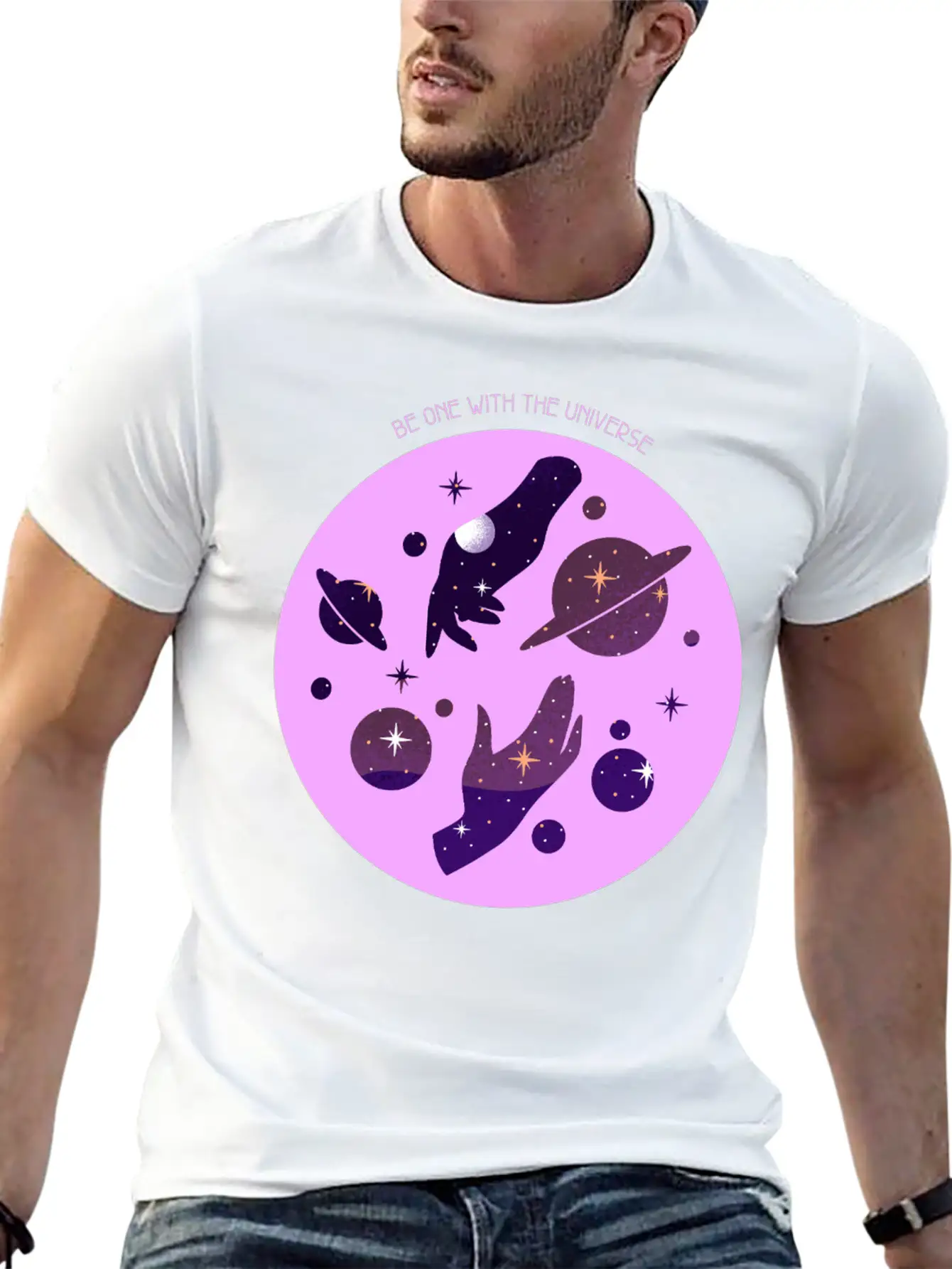 Be One With The Universe Cosmic Unisex Casual T-Shirt – Clean Design For Daily Comfort