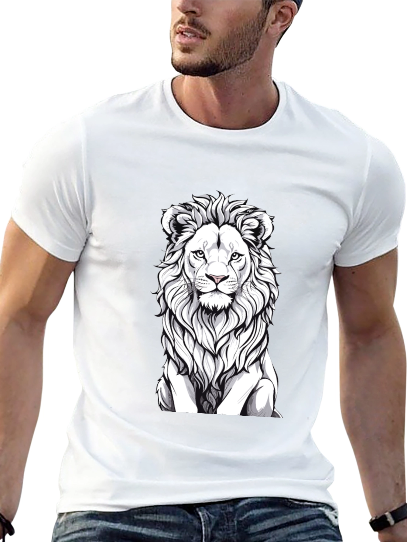 Lion Graphic T-Shirt - Black