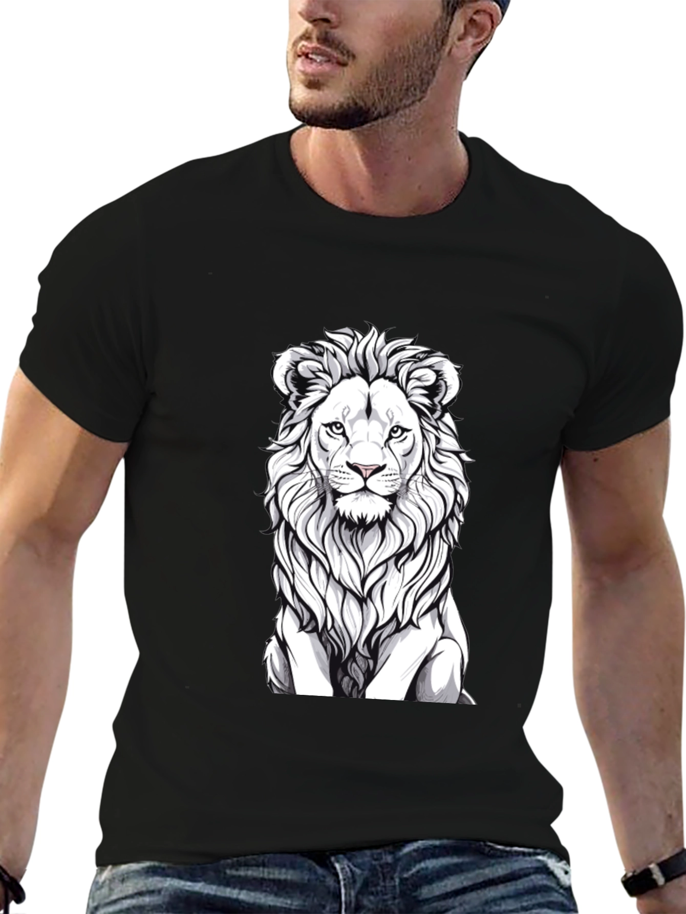 Lion Graphic T-Shirt - Black