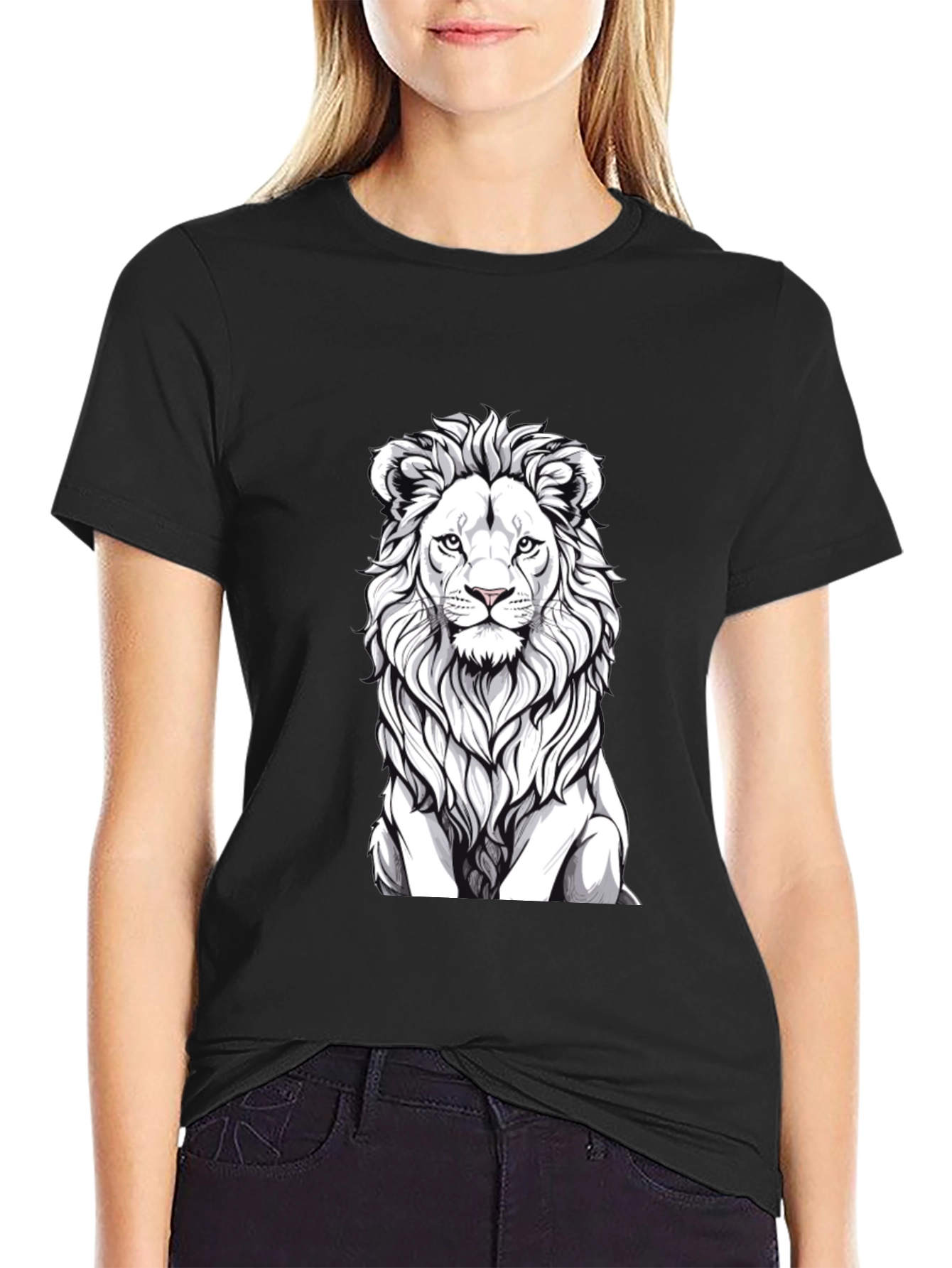 Lion Graphic T-Shirt - Black