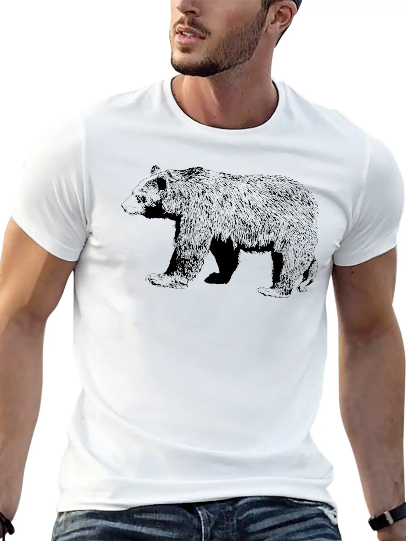 Bear (Black) Unisex Casual T-Shirt – Clean Design For Daily Comfort