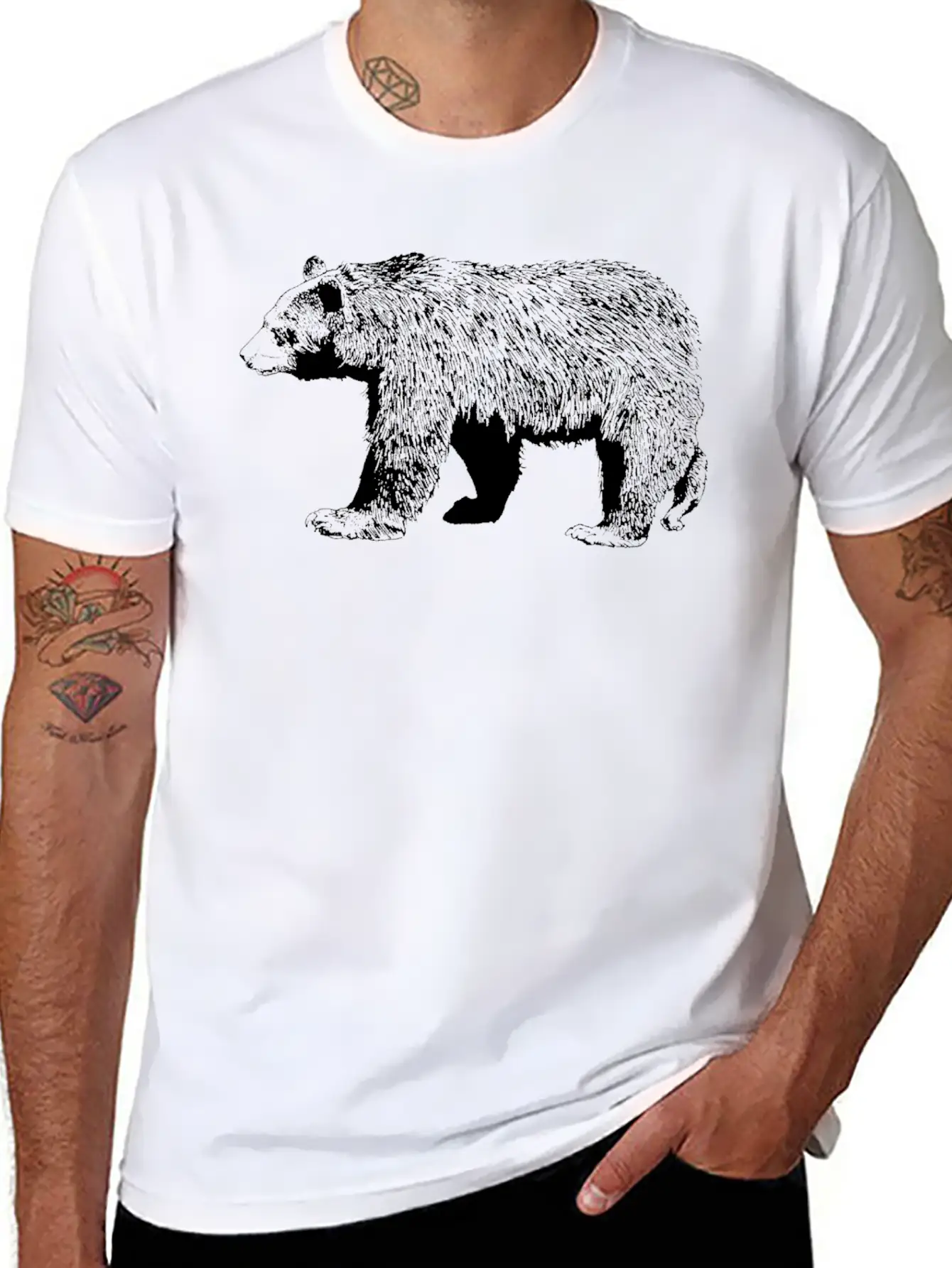 Bear (Black) Unisex Casual T-Shirt – Clean Design For Daily Comfort