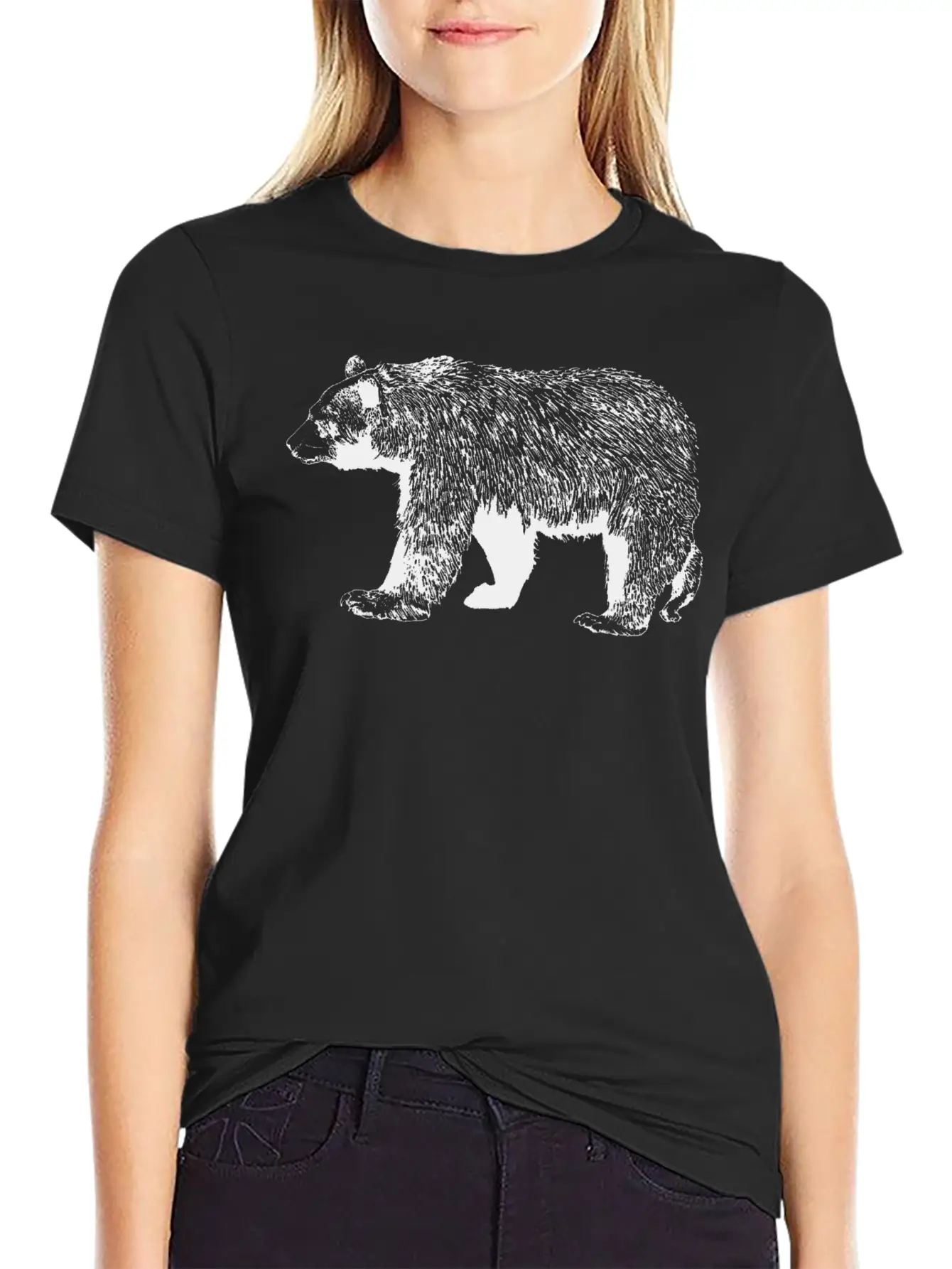 Bear (Black) Unisex Casual T-Shirt – Clean Design For Daily Comfort