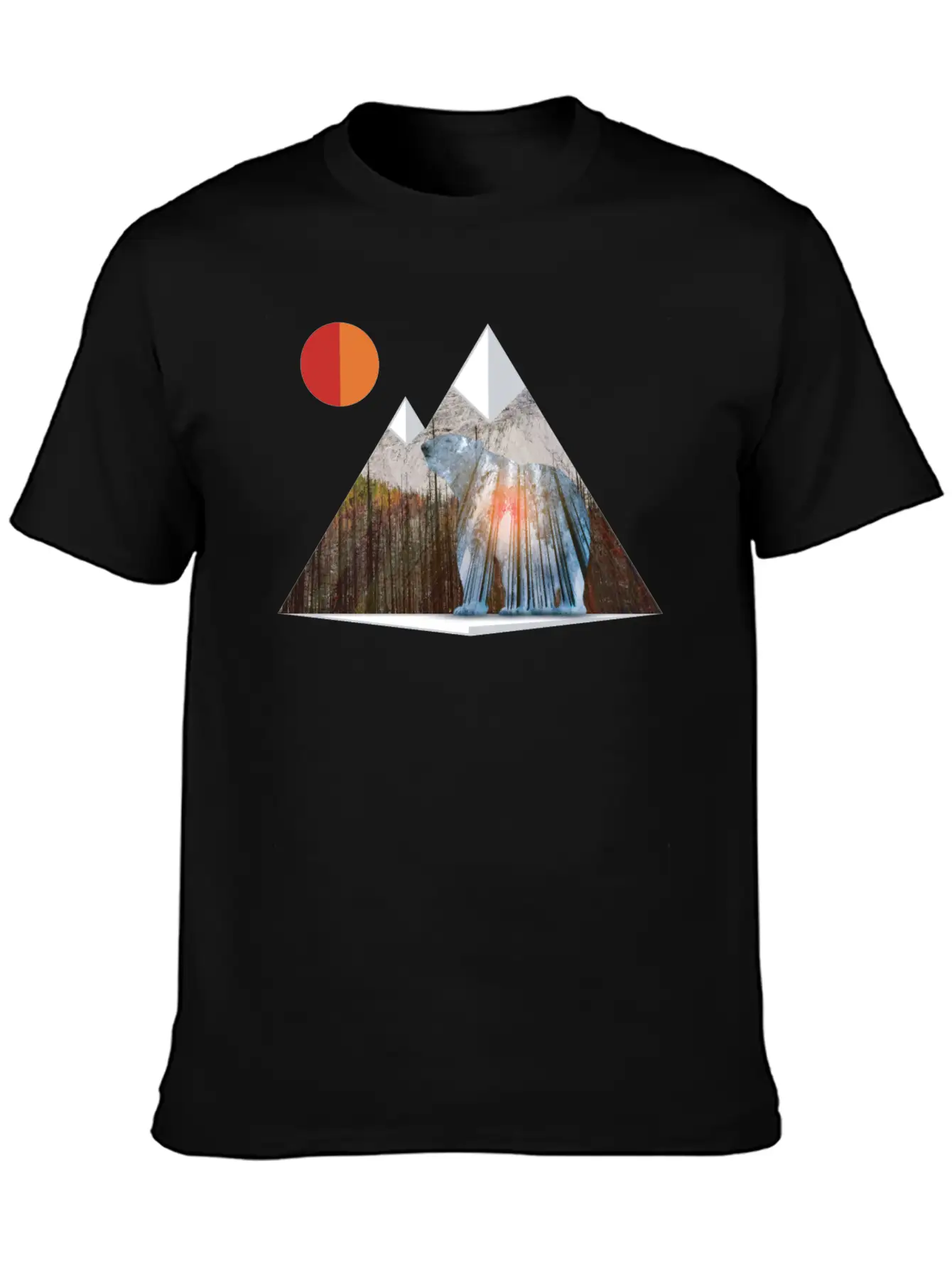 Bear Sun Salute In Mountain Forest Unisex Casual T-Shirt – Clean Design For Daily Comfort