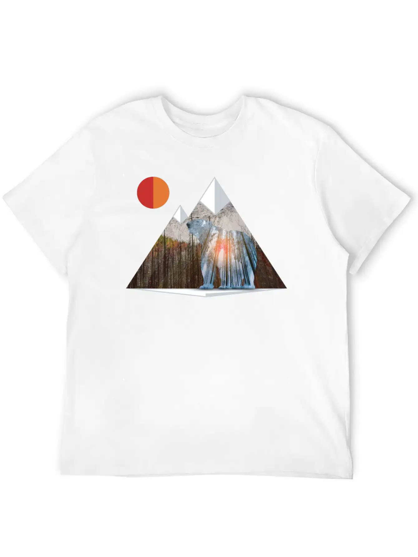 Bear Sun Salute In Mountain Forest Unisex Casual T-Shirt – Clean Design For Daily Comfort
