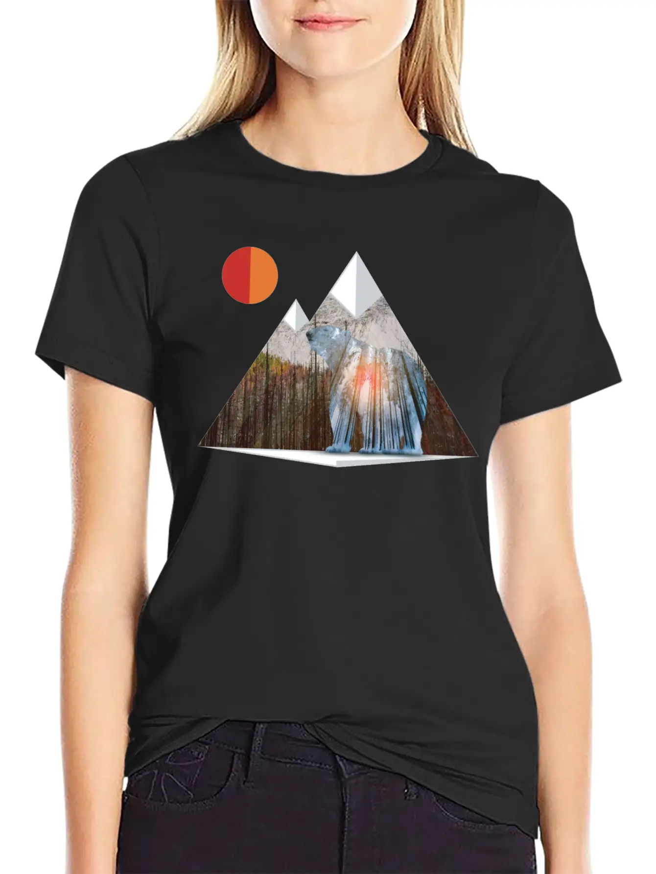 Bear Sun Salute In Mountain Forest Unisex Casual T-Shirt – Clean Design For Daily Comfort