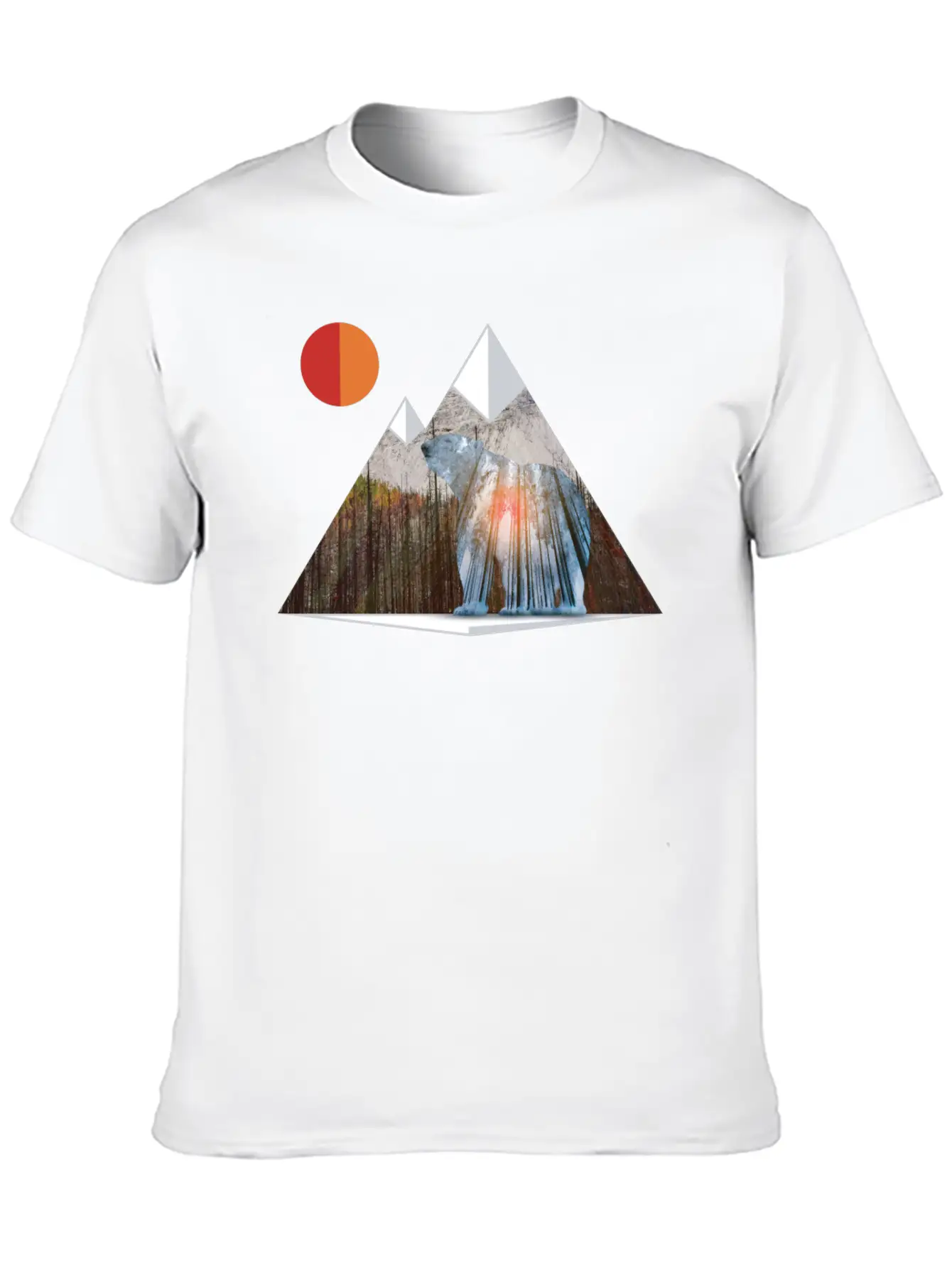 Bear Sun Salute In Mountain Forest Unisex Casual T-Shirt – Clean Design For Daily Comfort
