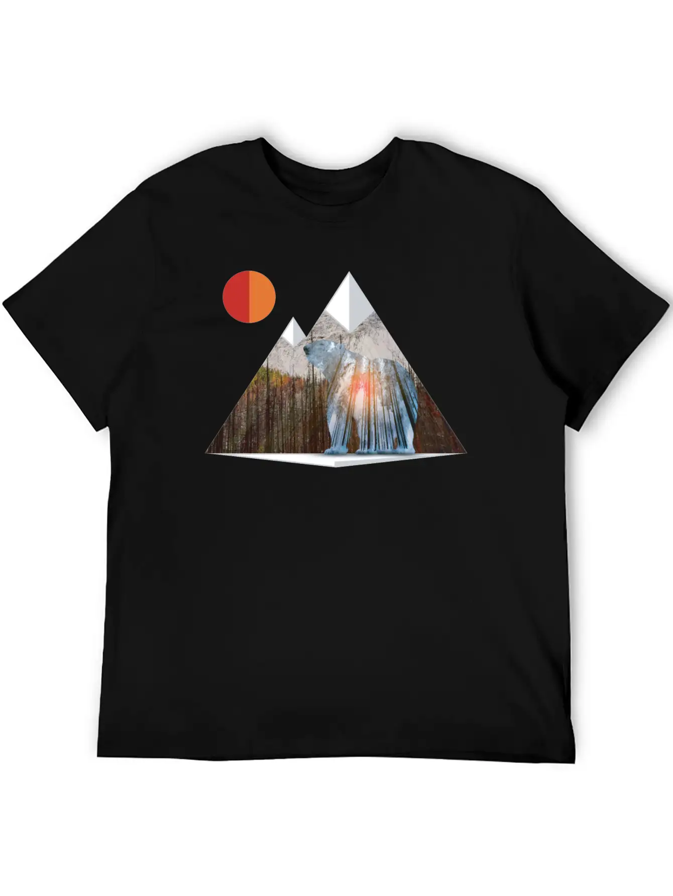 Bear Sun Salute In Mountain Forest Unisex Casual T-Shirt – Clean Design For Daily Comfort