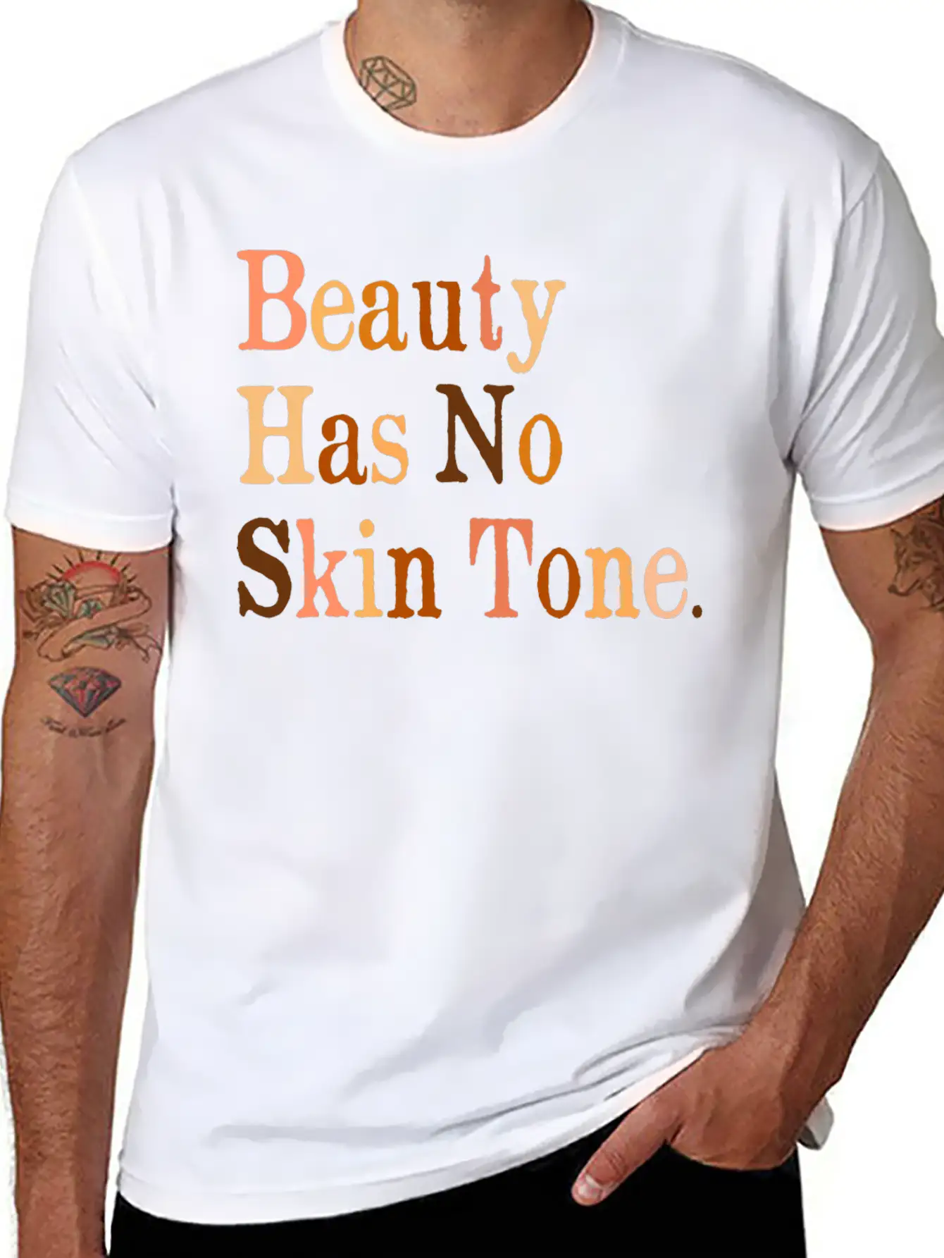 Beauty Has No Skin Tone Melanin Slogan Unisex T Unisex Casual T-Shirt – Clean Design For Daily Comfort