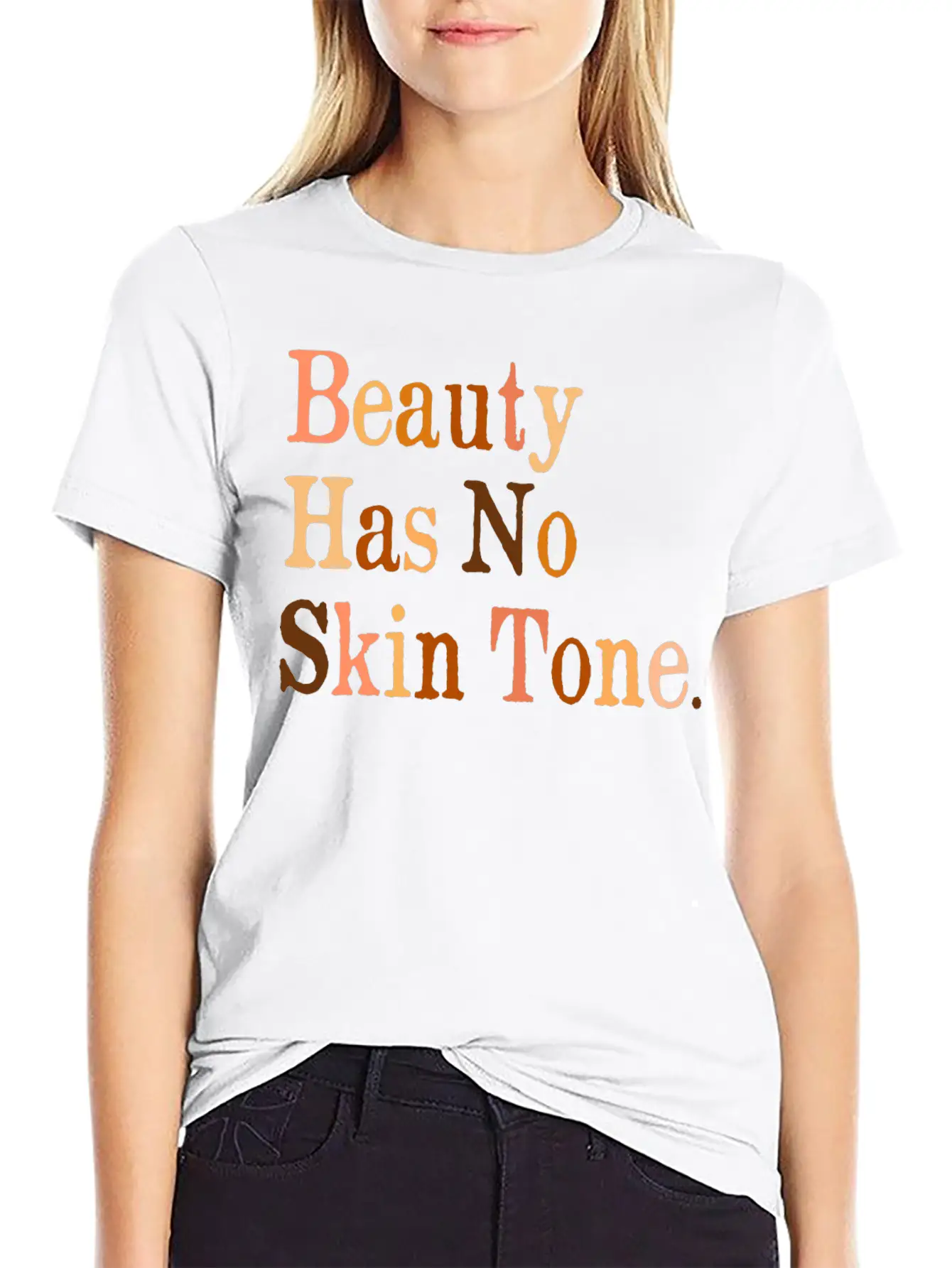 Beauty Has No Skin Tone Melanin Slogan Unisex T Unisex Casual T-Shirt – Clean Design For Daily Comfort