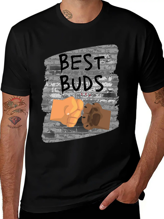 Best Buds Dog Fist Bump Unisex Casual T-Shirt – Clean Design For Daily Comfort