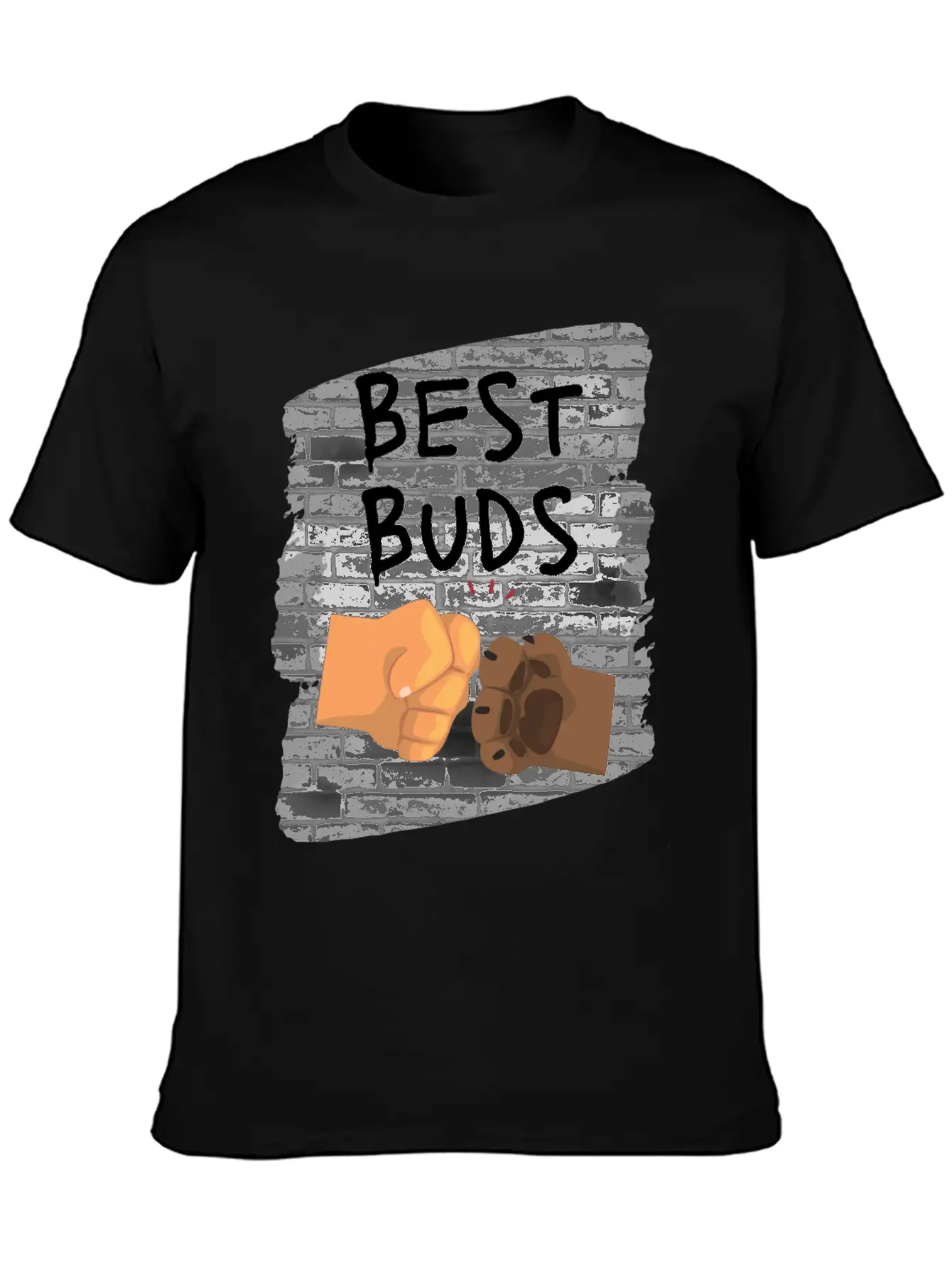 Best Buds Dog Fist Bump Unisex Casual T-Shirt – Clean Design For Daily Comfort