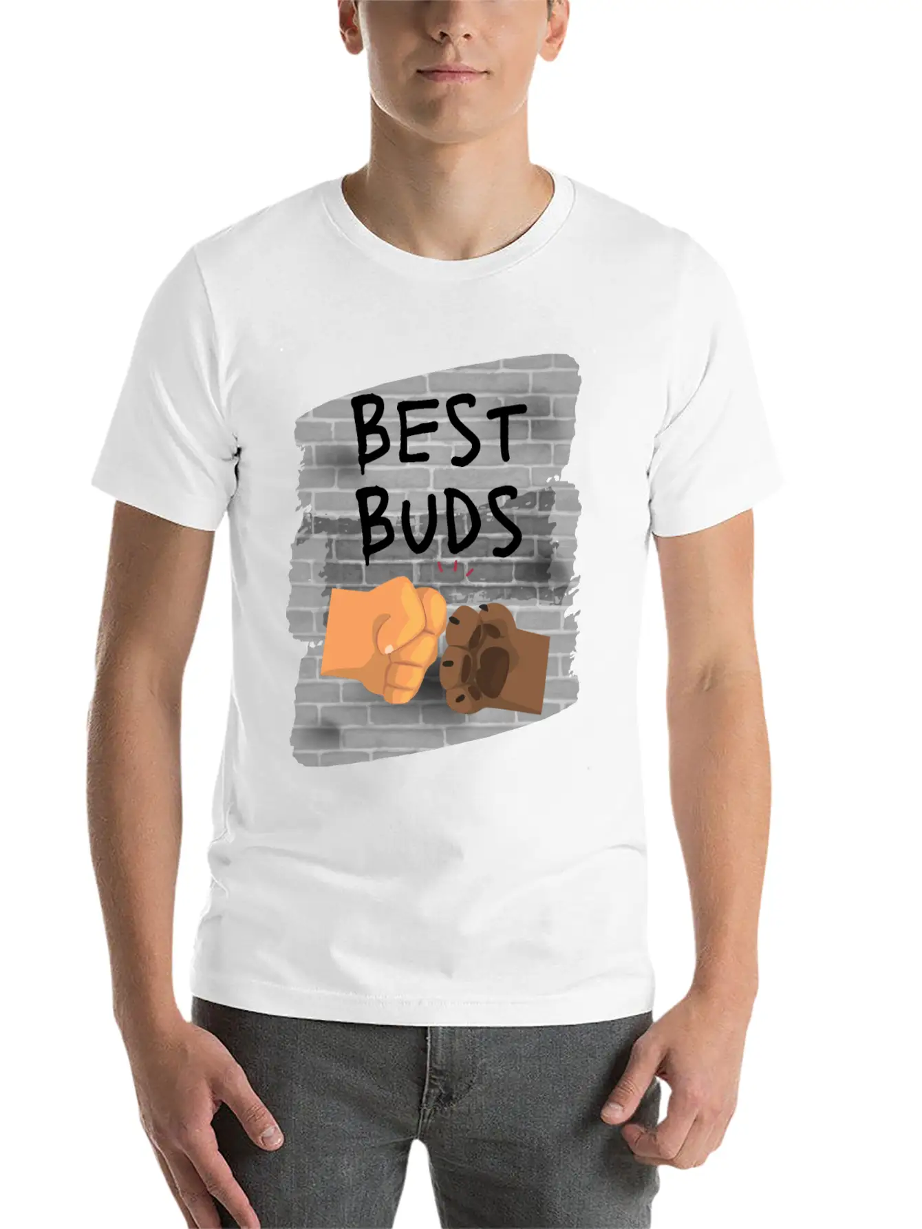 Best Buds Dog Fist Bump Unisex Casual T-Shirt – Clean Design For Daily Comfort