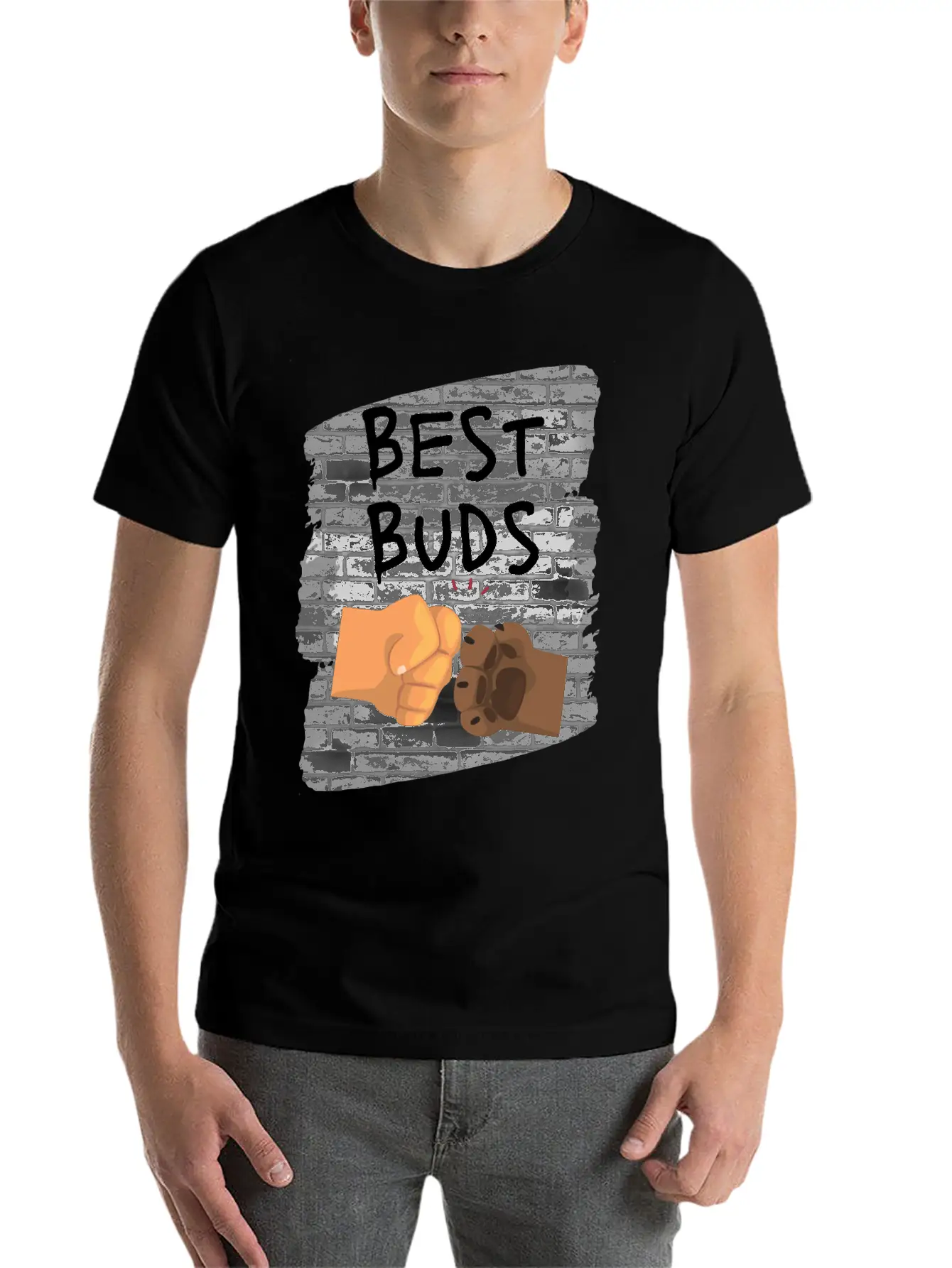Best Buds Dog Fist Bump Unisex Casual T-Shirt – Clean Design For Daily Comfort