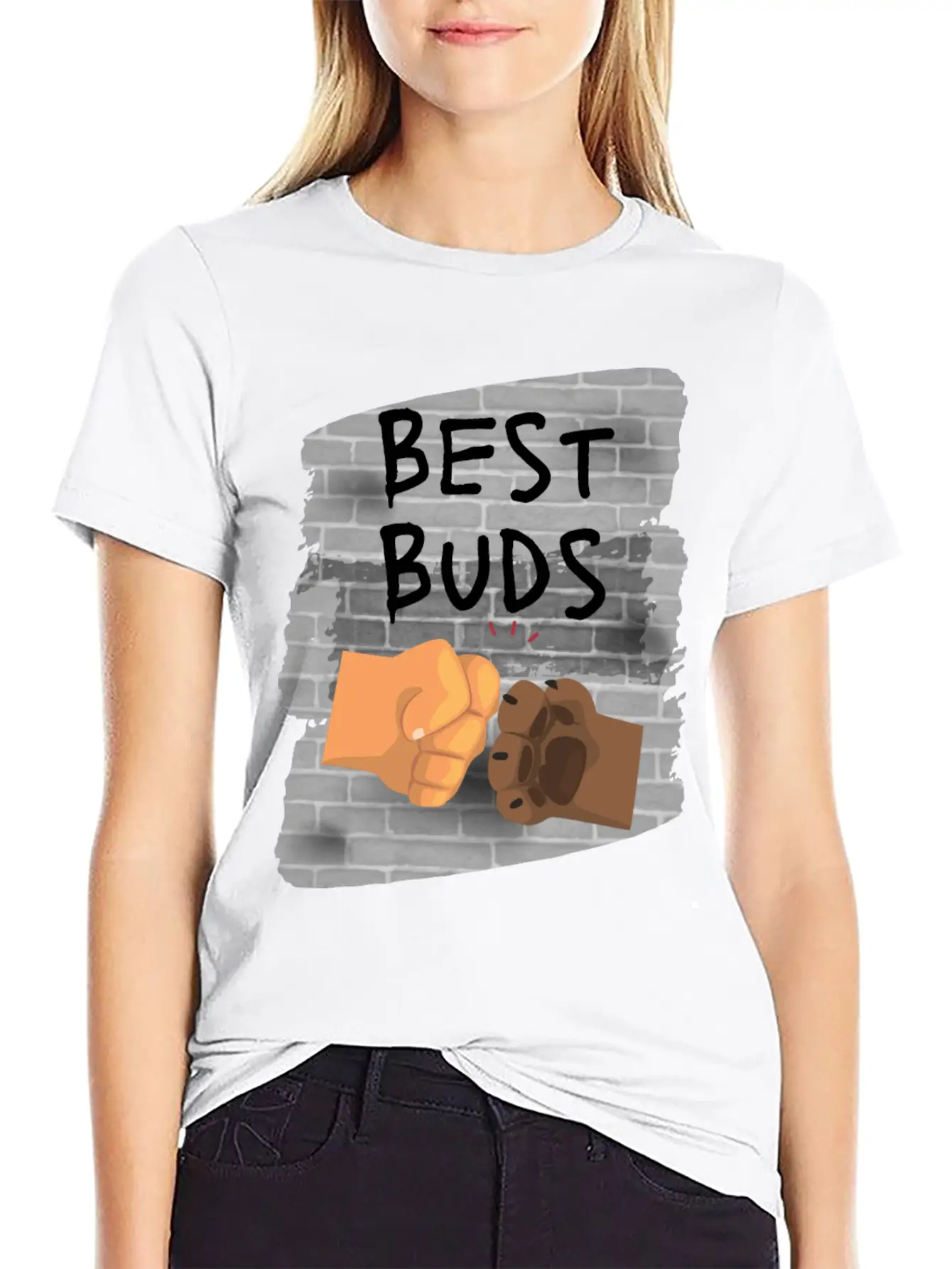 Best Buds Dog Fist Bump Unisex Casual T-Shirt – Clean Design For Daily Comfort