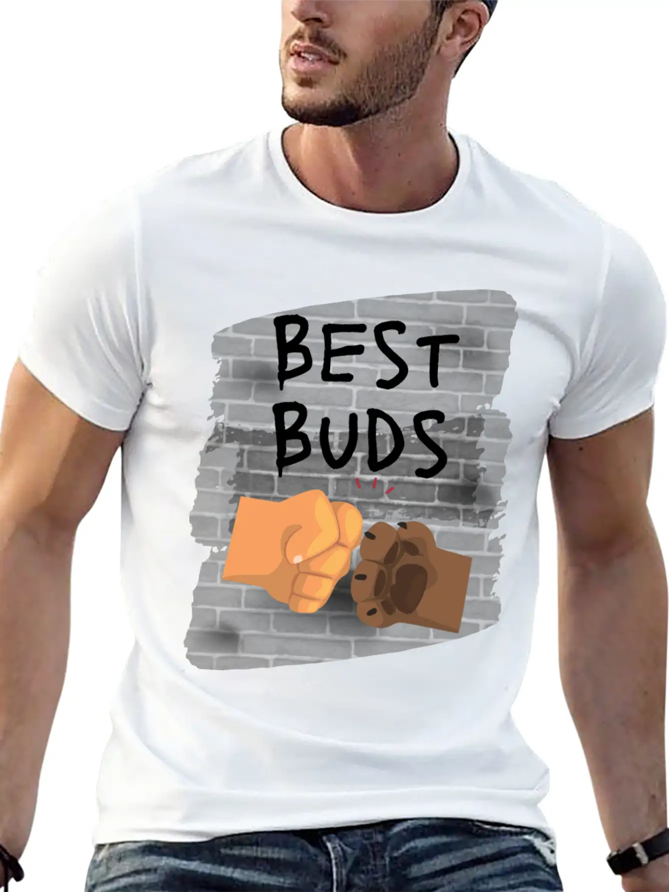 Best Buds Dog Fist Bump Unisex Casual T-Shirt – Clean Design For Daily Comfort