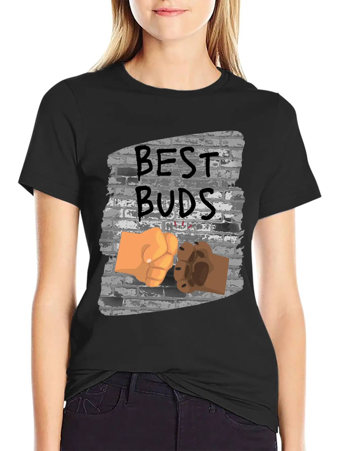 Best Buds Dog Fist Bump Unisex Casual T-Shirt – Clean Design For Daily Comfort
