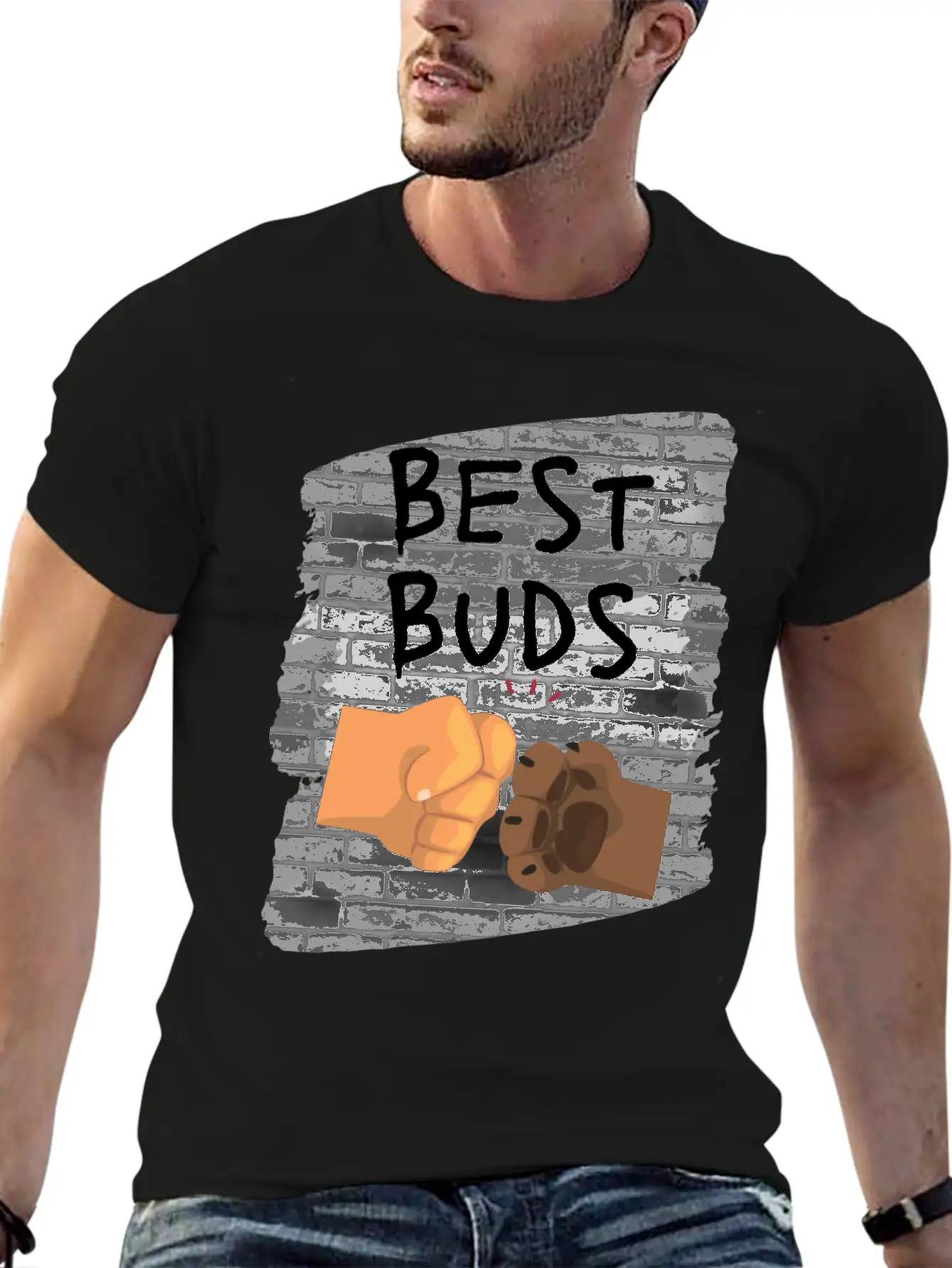 Best Buds Dog Fist Bump Unisex Casual T-Shirt – Clean Design For Daily Comfort