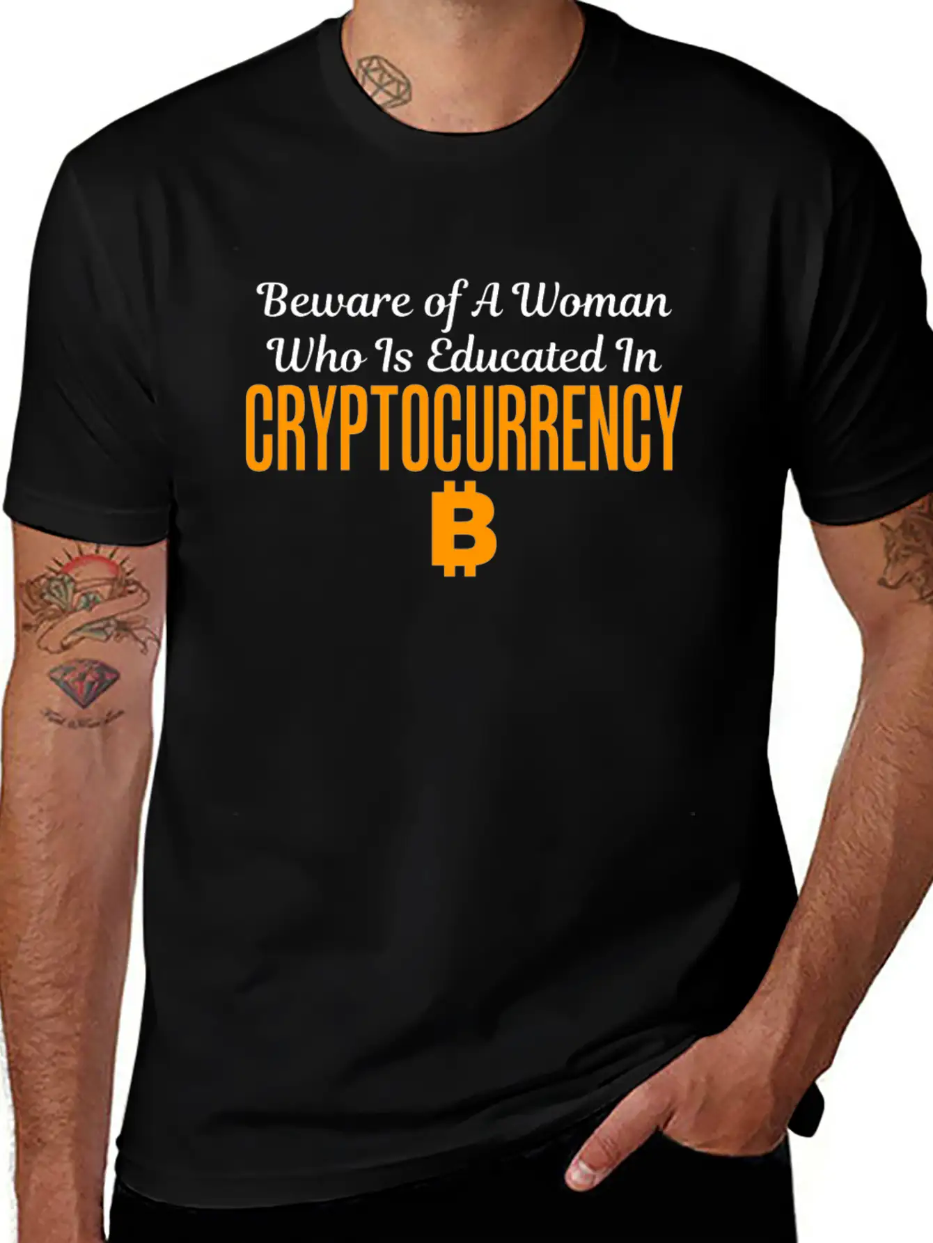 Beware Of A Woman Who Is Educated Cryptocurrency Unisex Casual T-Shirt – Clean Design For Daily Comfort