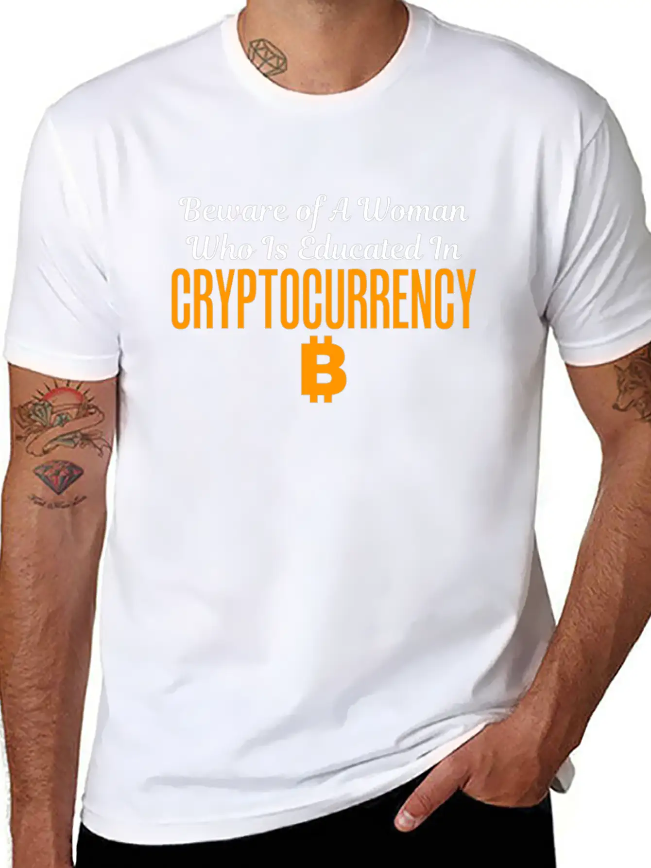 Beware Of A Woman Who Is Educated Cryptocurrency Unisex Casual T-Shirt – Clean Design For Daily Comfort