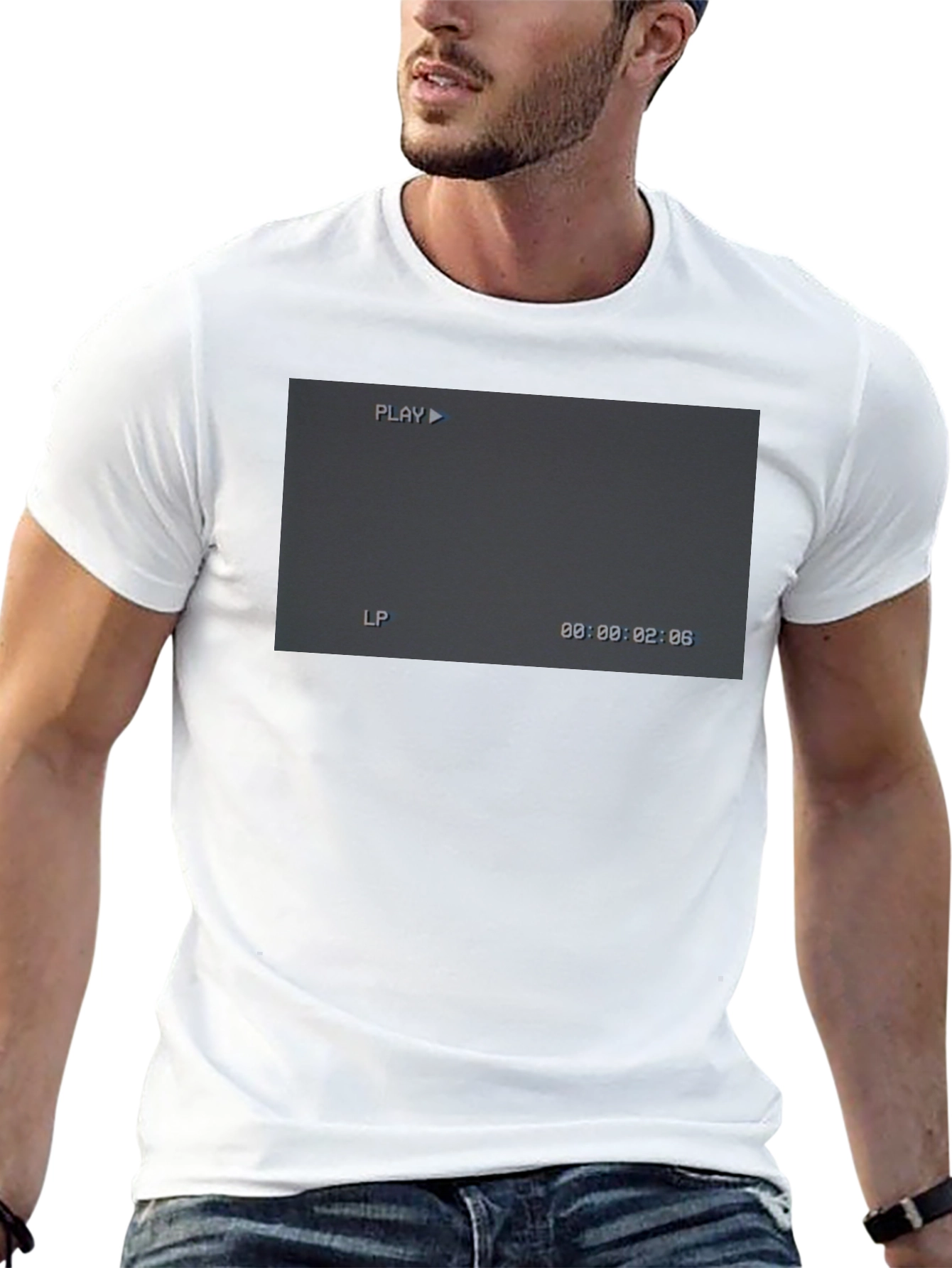 Retro Camcorder Screen Black T-Shirt