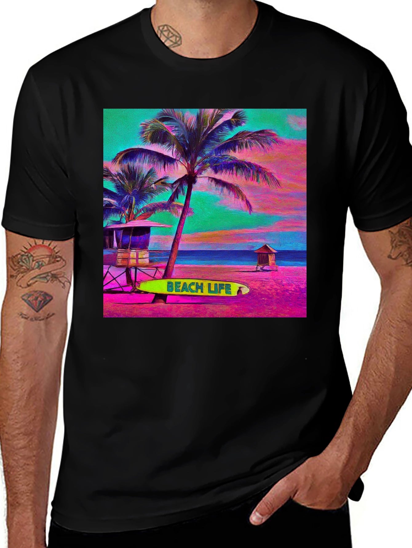 Tropical Beach Life Graphic Tee