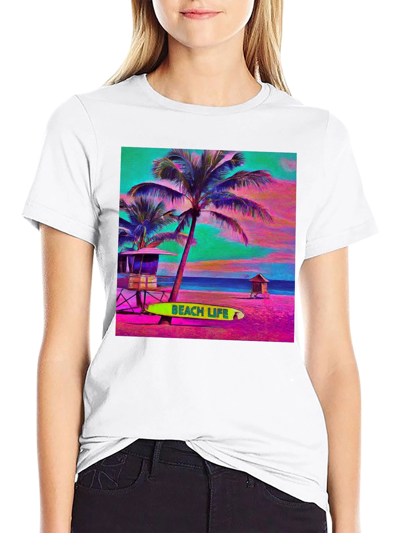 Tropical Beach Life Graphic Tee
