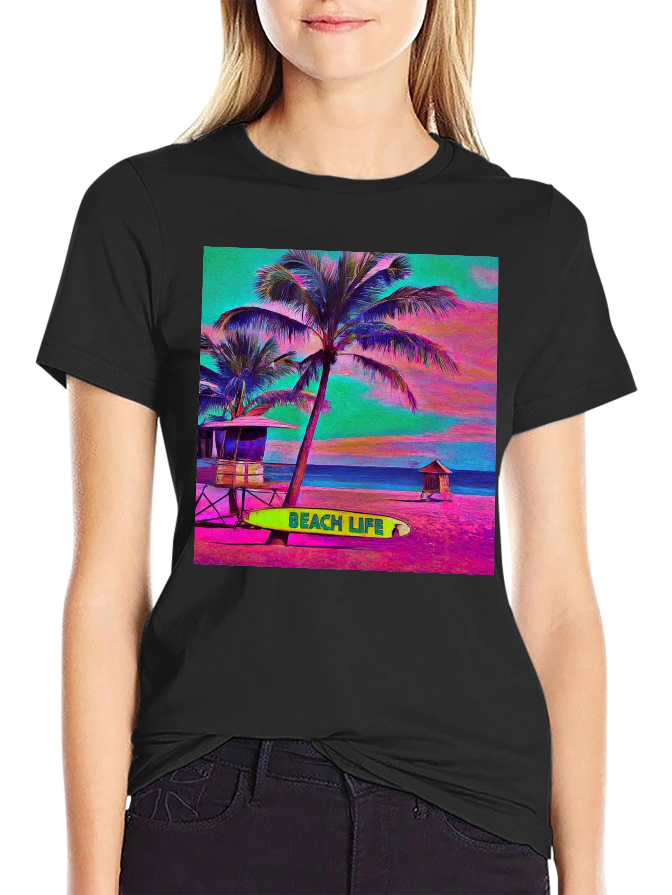 Tropical Beach Life Graphic Tee