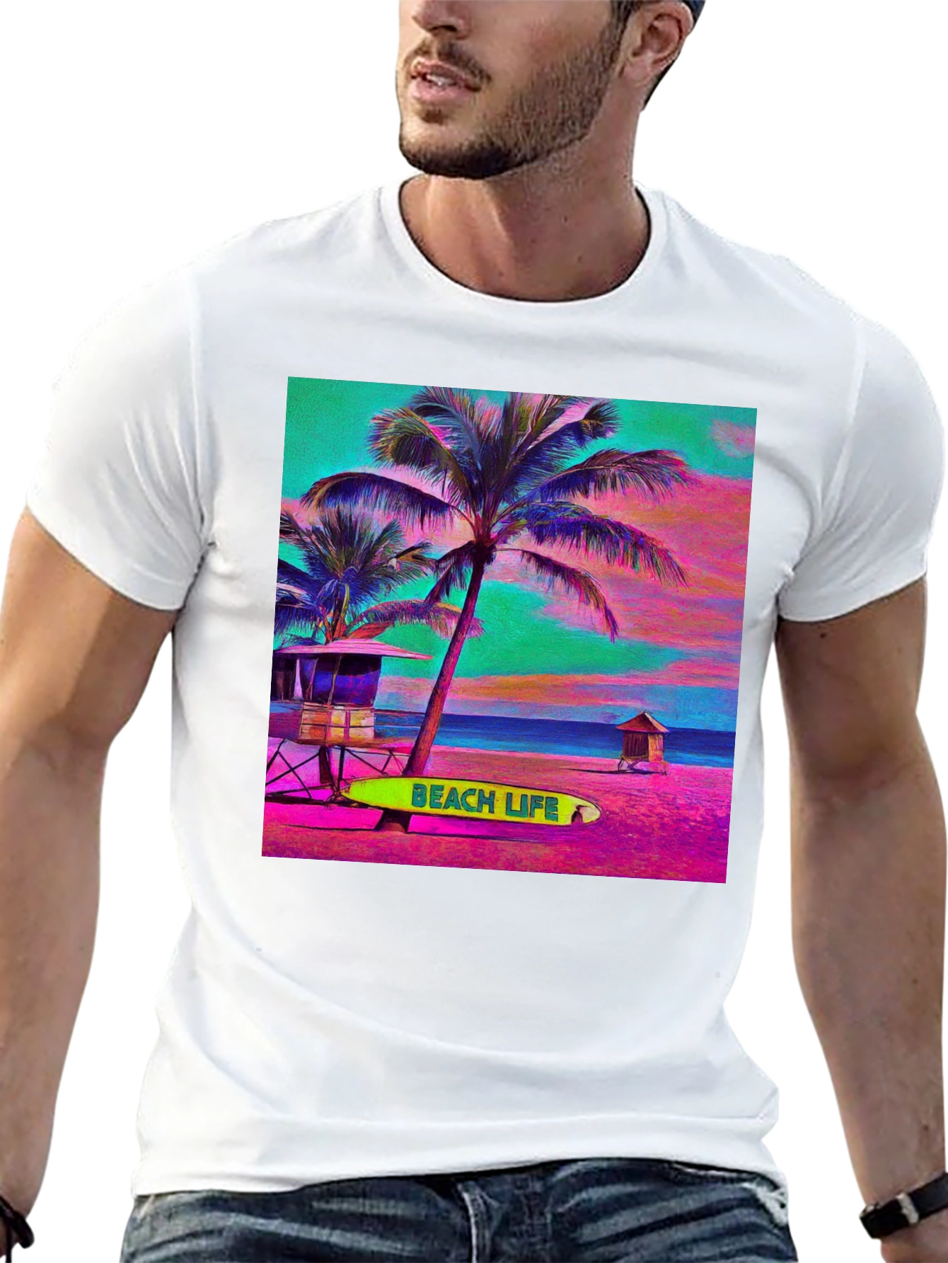 Tropical Beach Life Graphic Tee