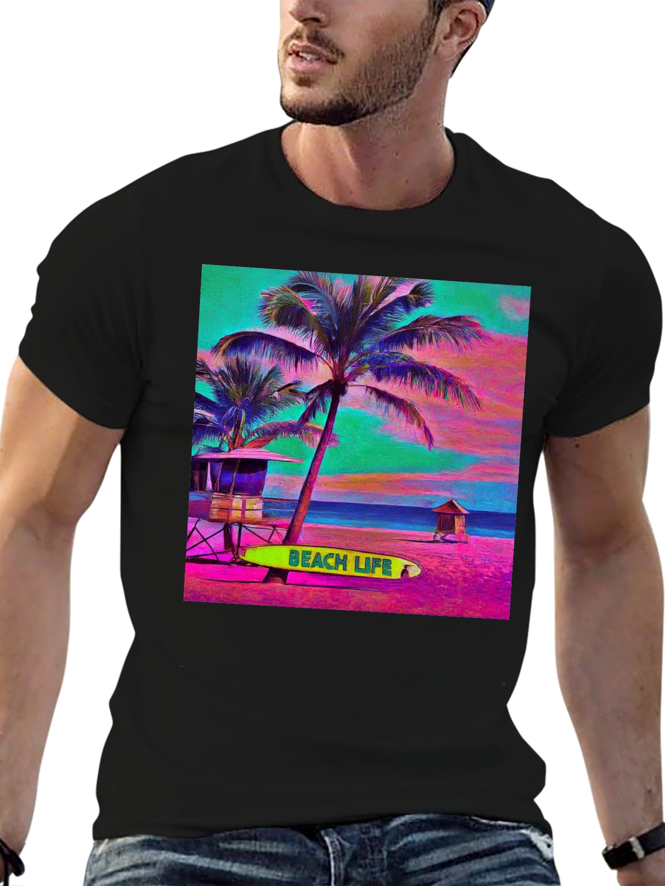 Tropical Beach Life Graphic Tee
