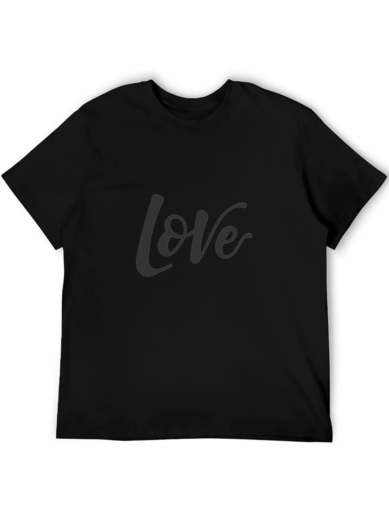 Mens Black Love Graphic Tee - Casual Style