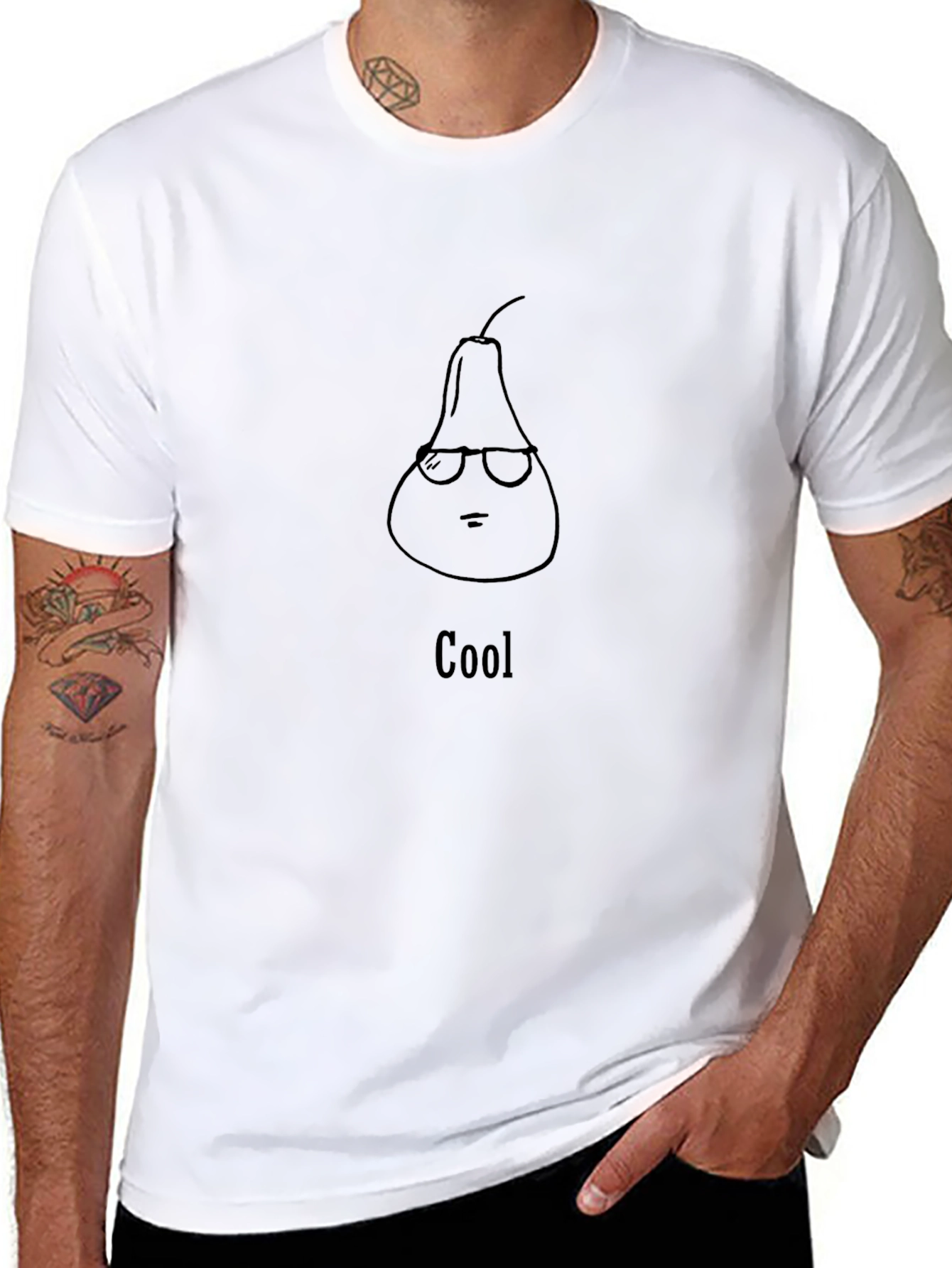 Cool Pear Graphic Tee - Black Cotton Casual Shirt