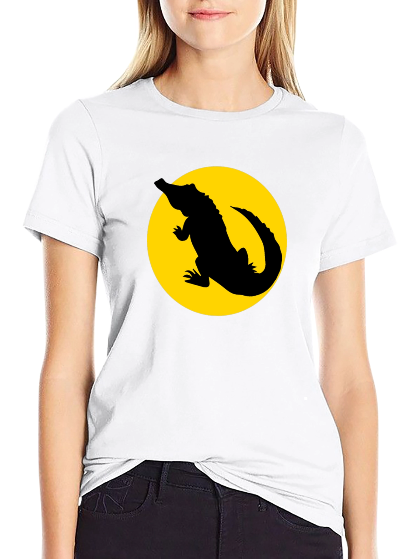 Alligator Silhouette Graphic Tee - Black