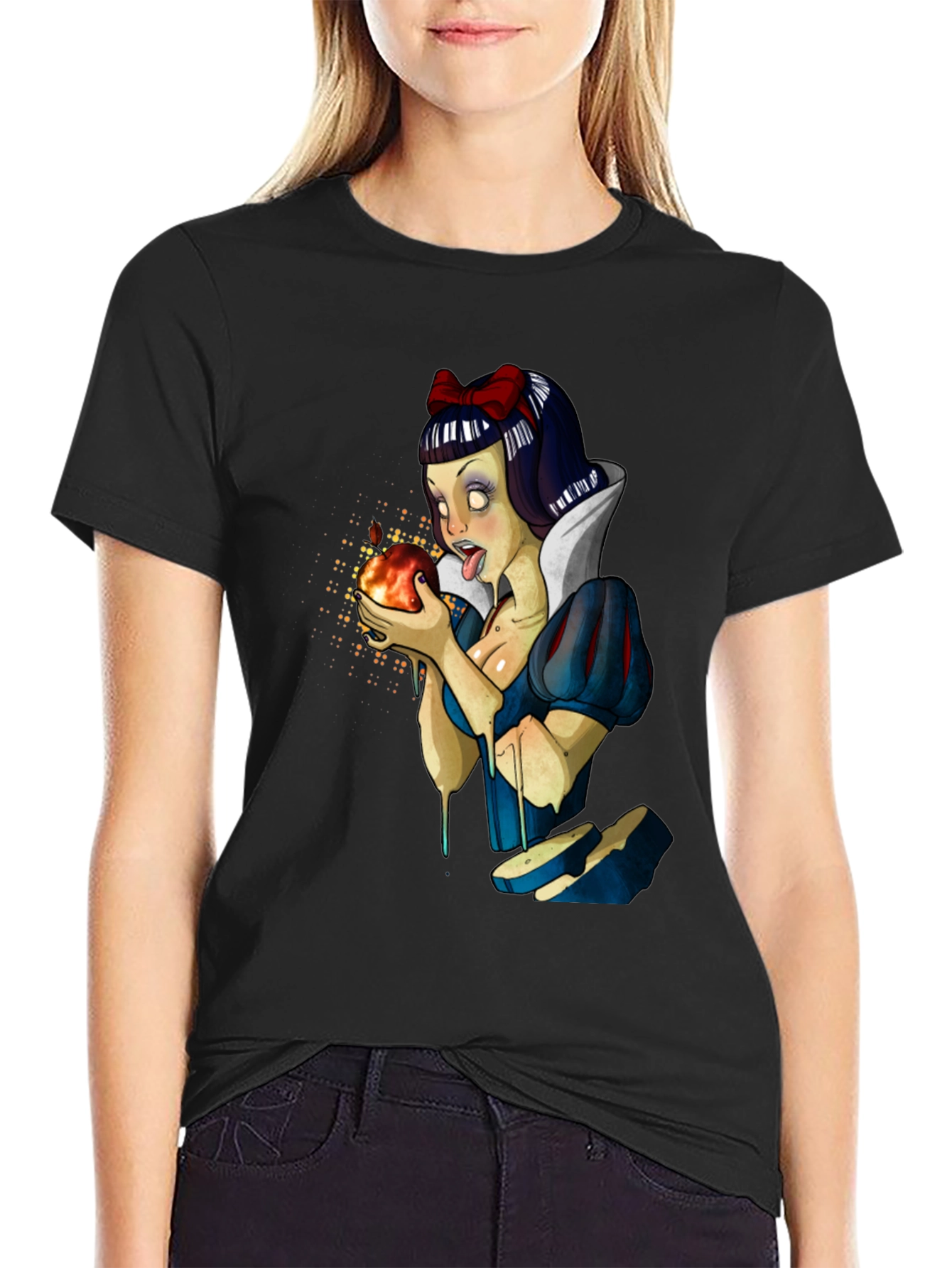 Snow White Zombie T-Shirt - Mens Black Graphic Tee
