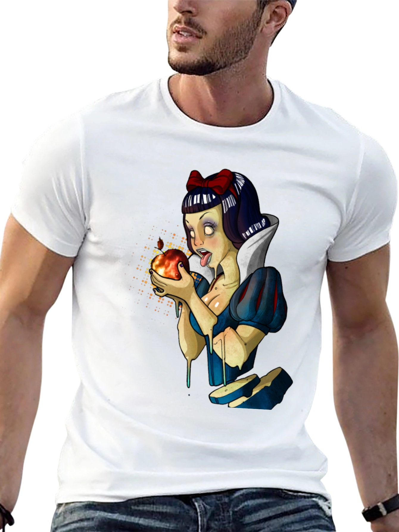 Snow White Zombie T-Shirt - Mens Black Graphic Tee