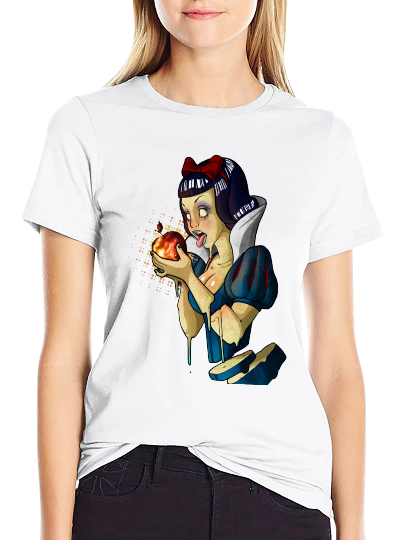 Snow White Zombie T-Shirt - Mens Black Graphic Tee