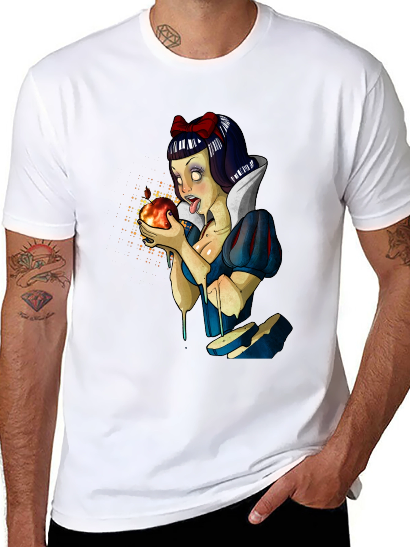 Snow White Zombie T-Shirt - Mens Black Graphic Tee