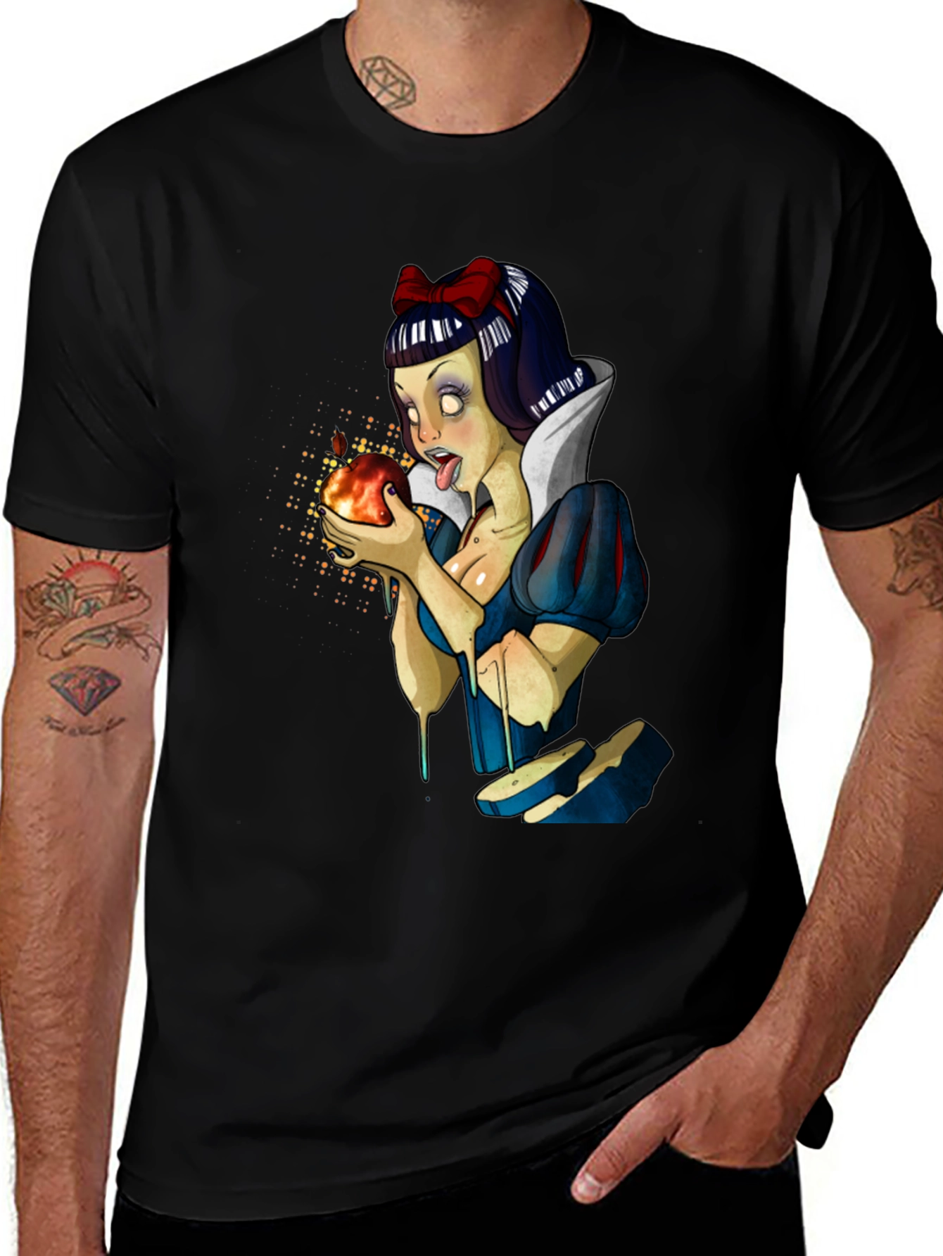 Snow White Zombie T-Shirt - Mens Black Graphic Tee