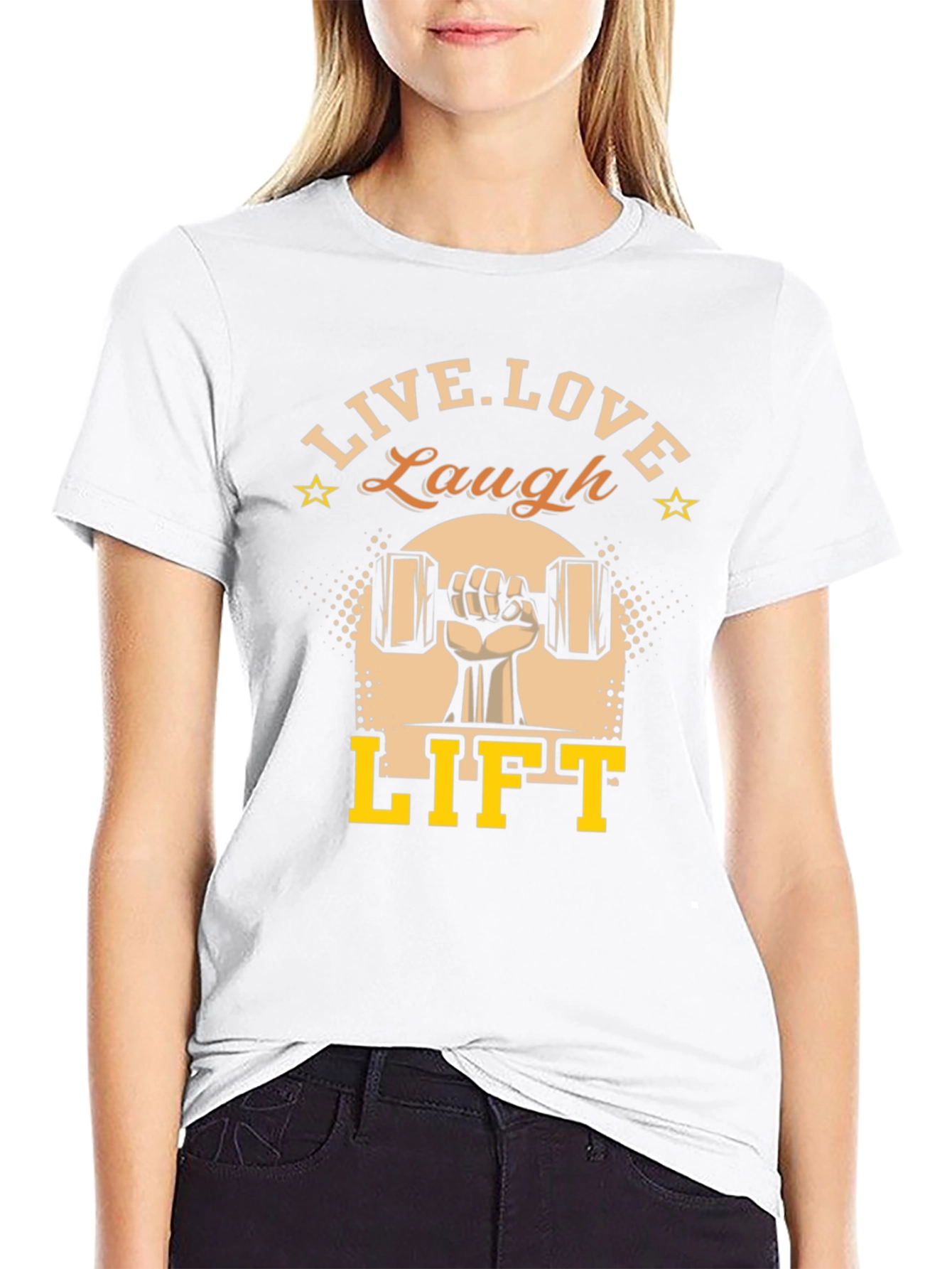 Live Love Laugh Lift Black Graphic T-Shirt