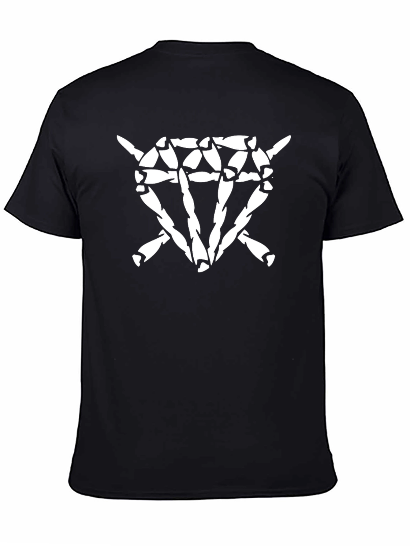 Edgy Graphic Tee - Diamond Bone Cage T-Shirt