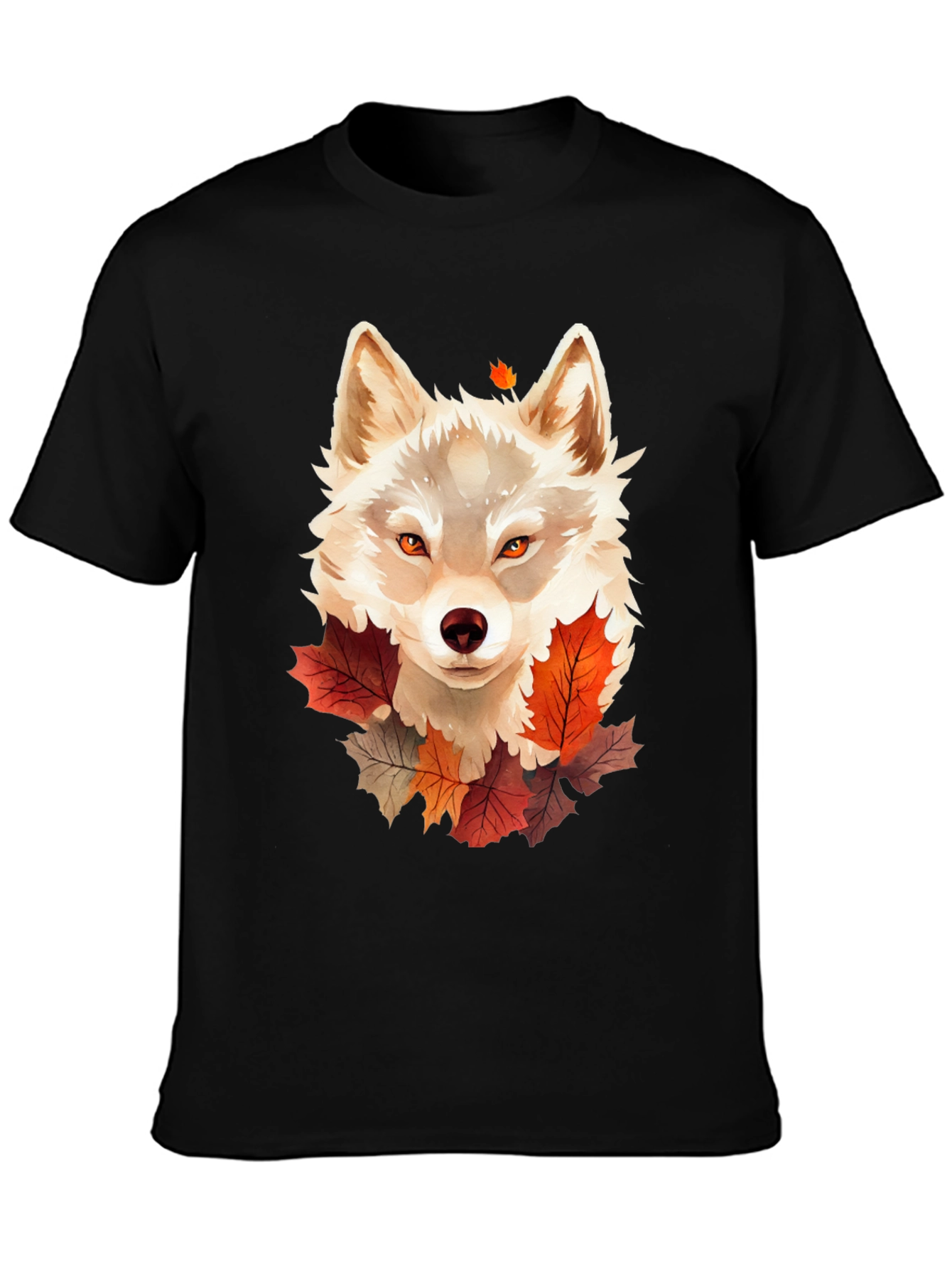 Autumn Wolf Graphic Tee - Stylish Fall Design
