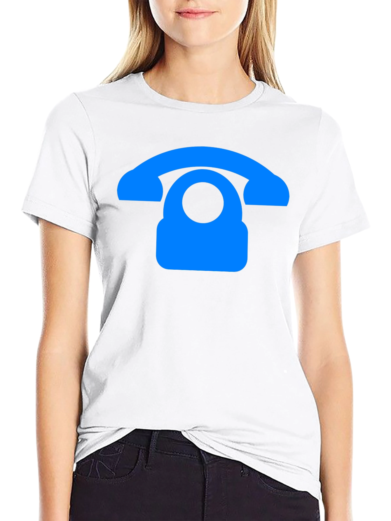 Retro Phone Graphic T-Shirt - Black
