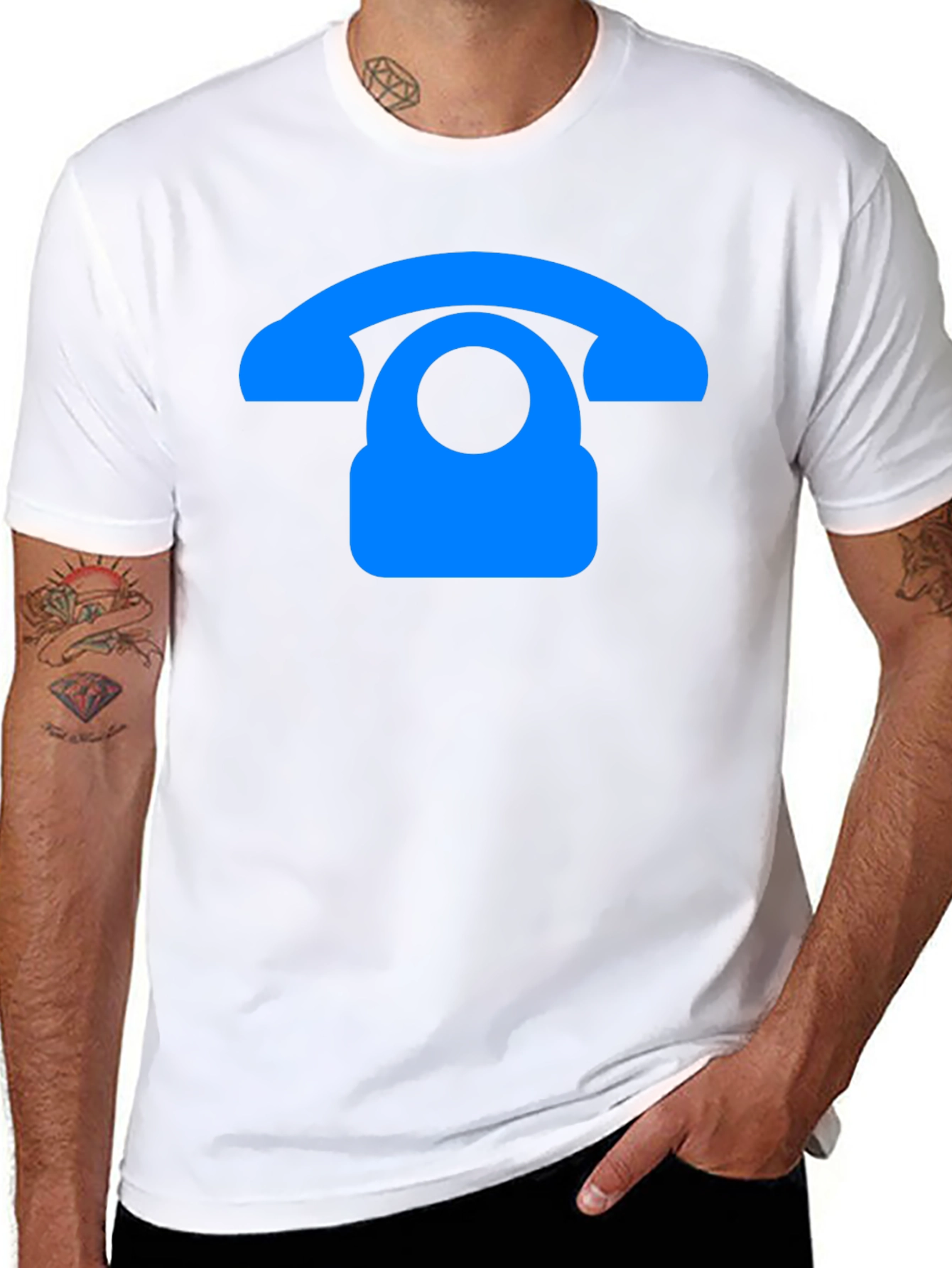 Retro Phone Graphic T-Shirt - Black