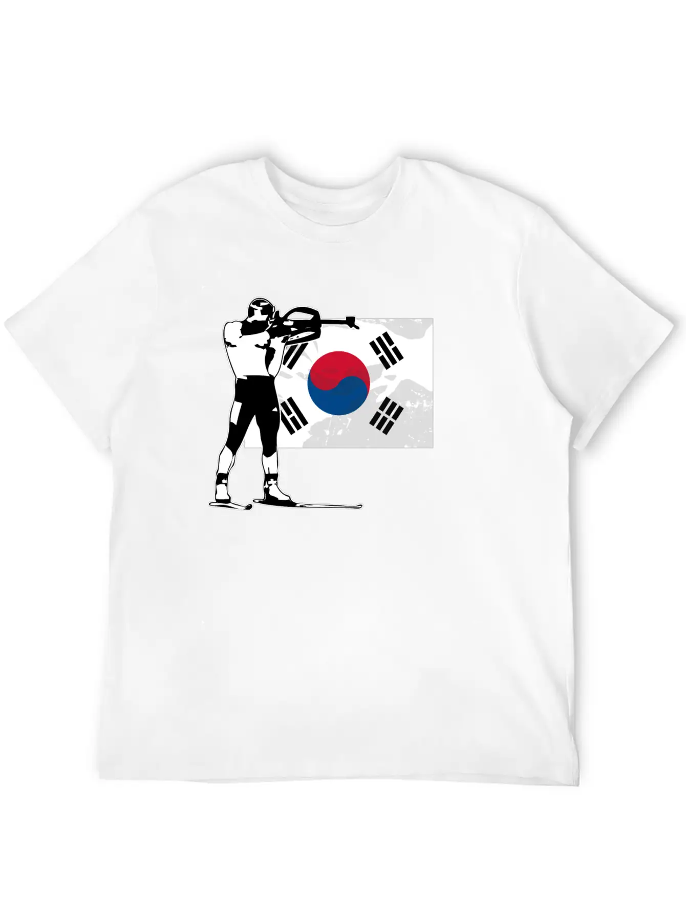 Biathlon - South Korea Flag Unisex Casual T-Shirt – Clean Design For Daily Comfort