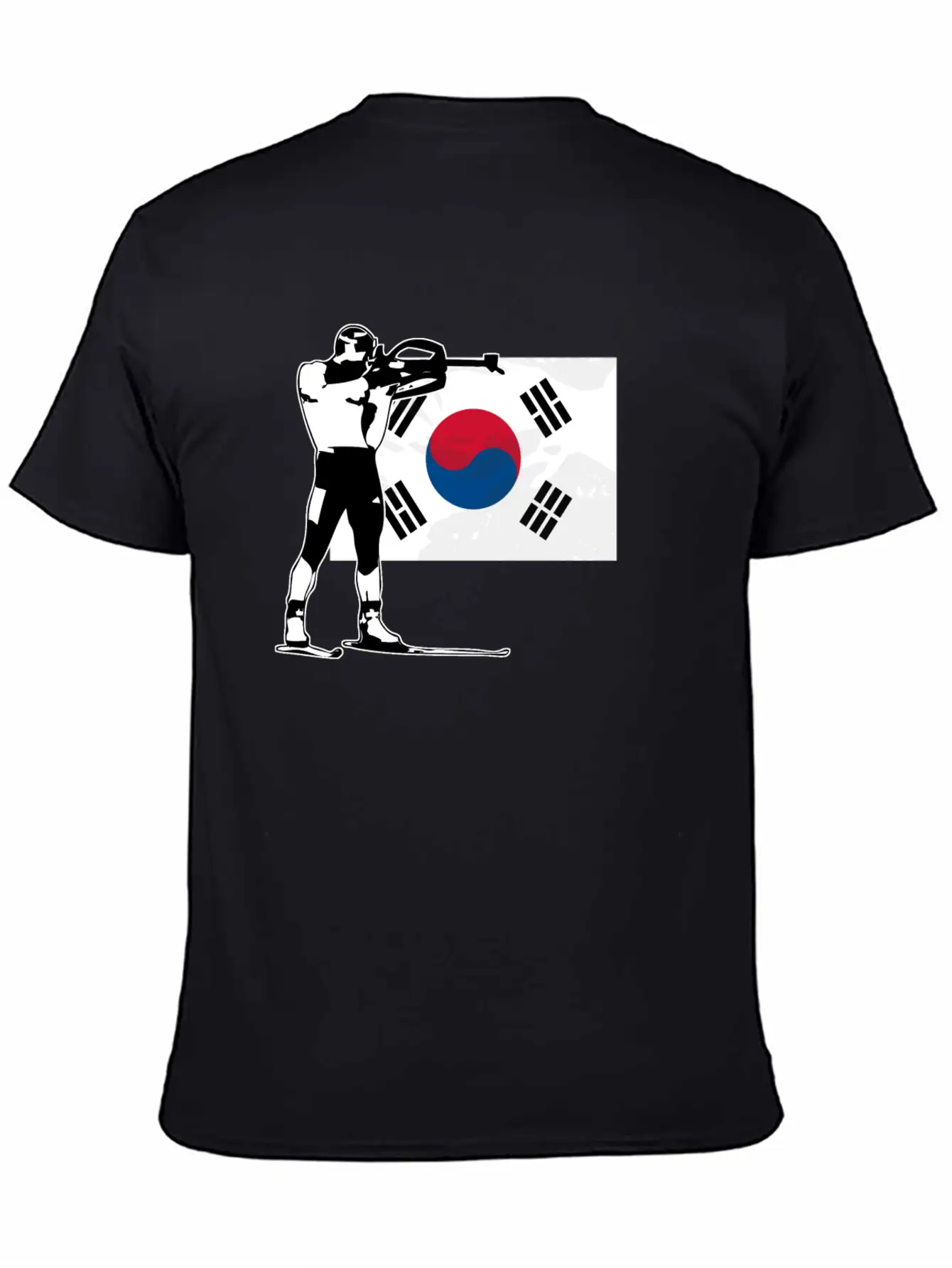 Biathlon - South Korea Flag Unisex Casual T-Shirt – Clean Design For Daily Comfort